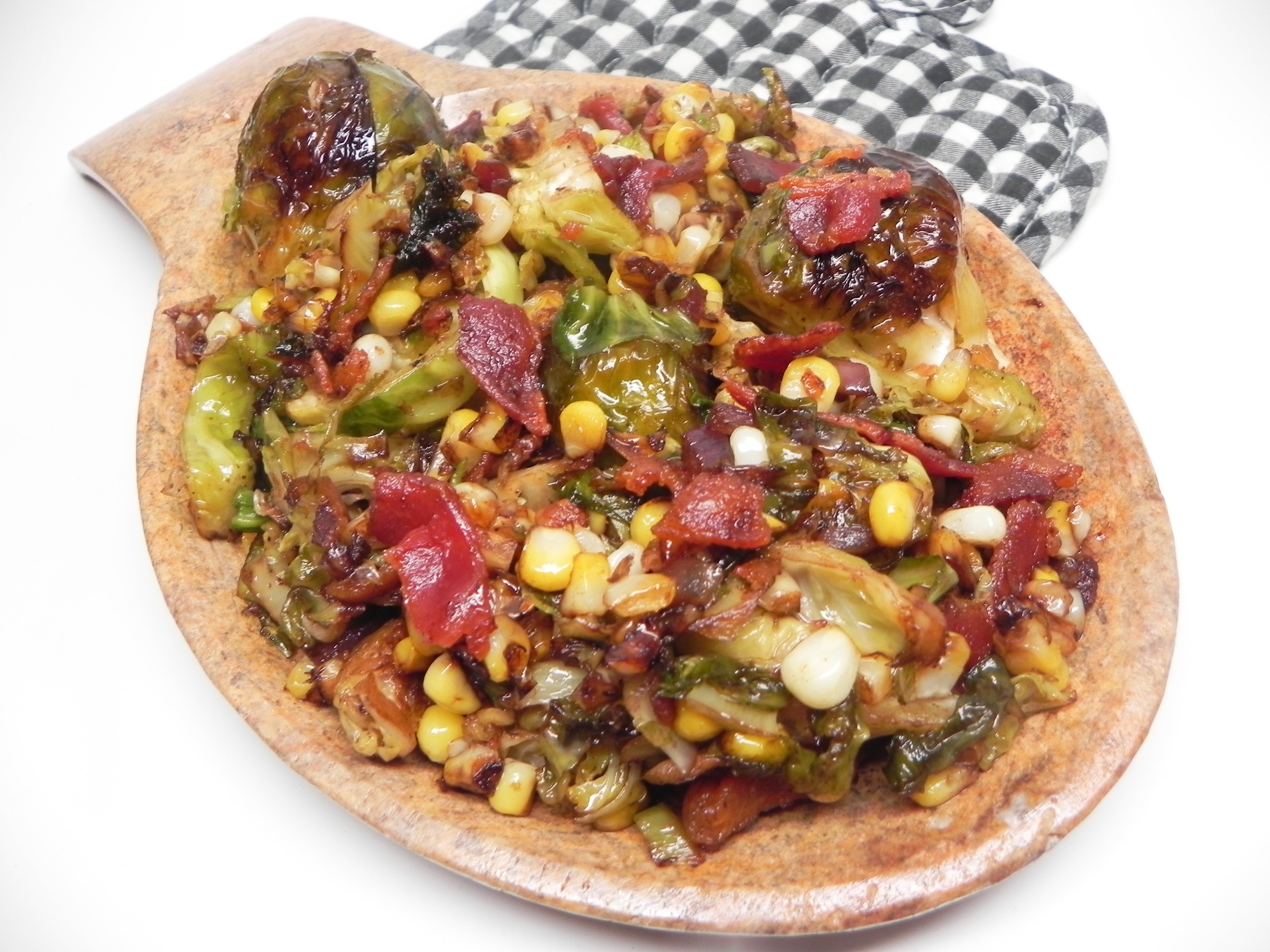 Roasted Brussels Sprouts and Corn Salad