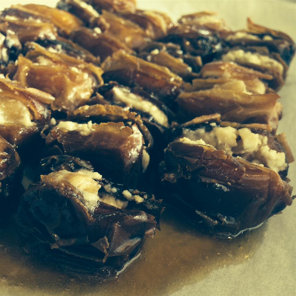 Roasted Dates Stuffed with Pine Nuts in Honey