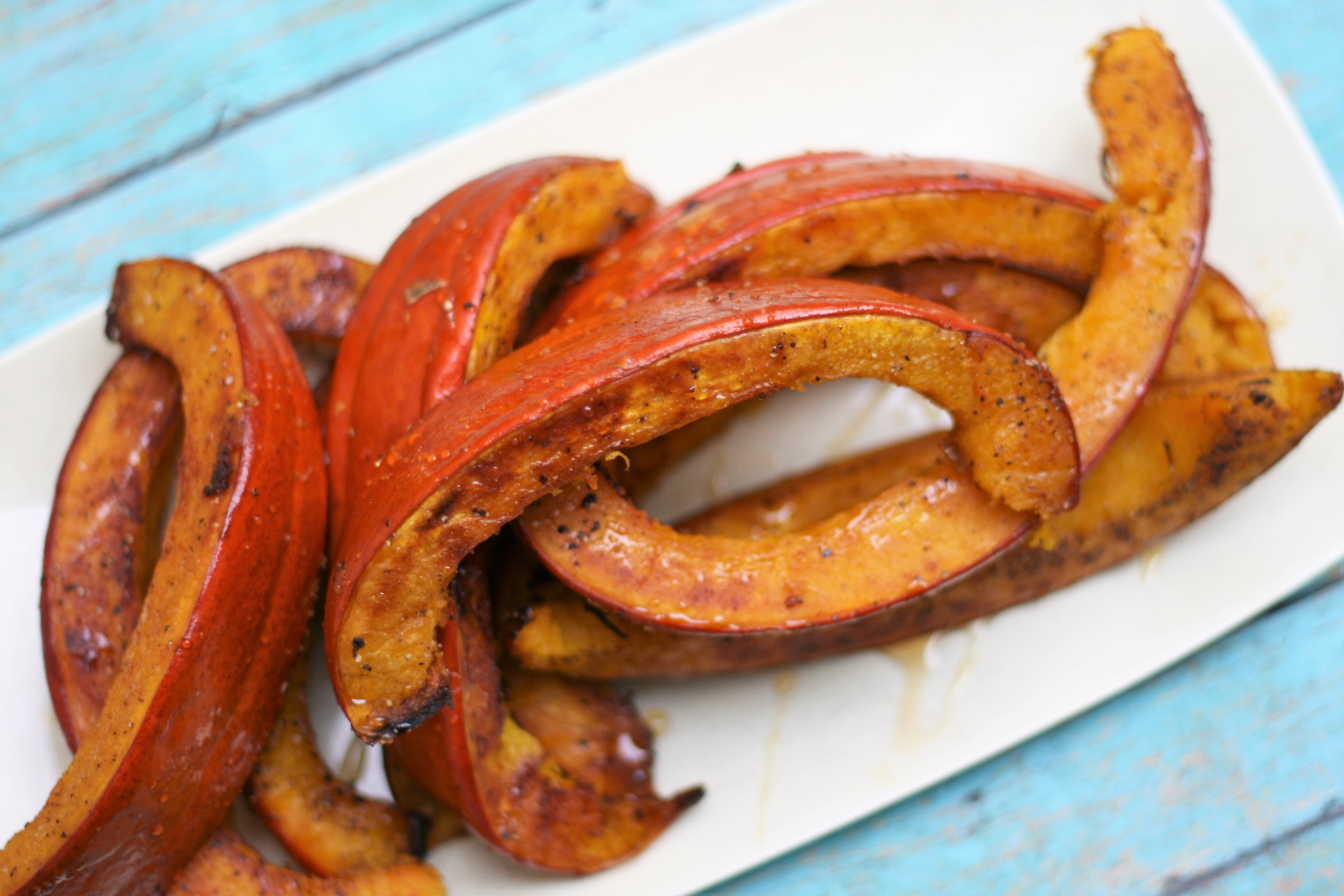 Roasted Pumpkin Wedges with Hot Honey