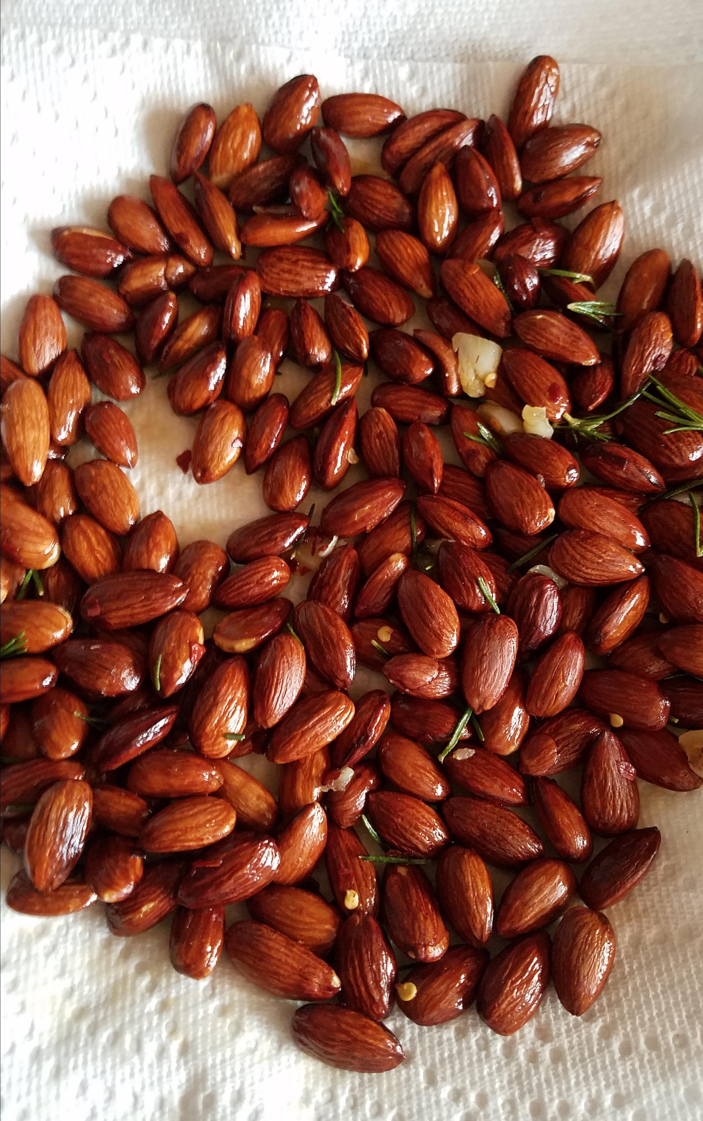 Rosemary and Garlic Infused Oven Roasted Almonds