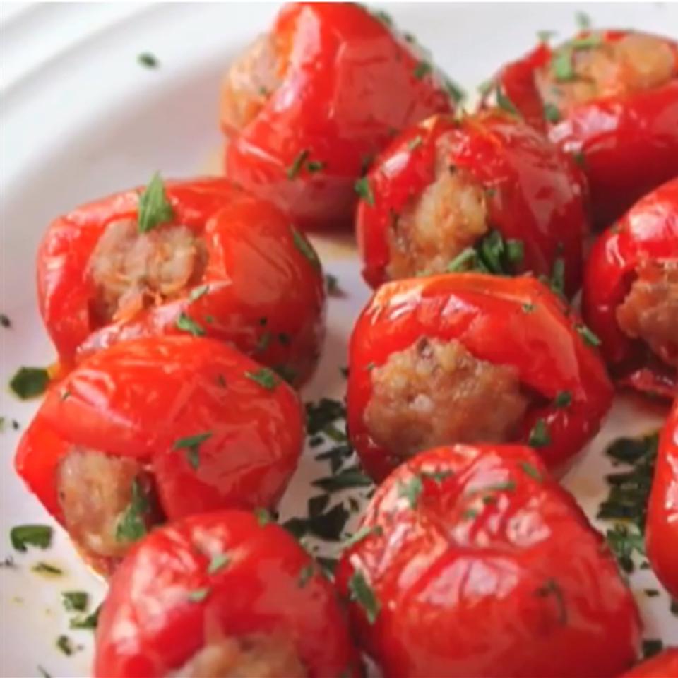 Sausage-Stuffed Cherry Pepper Poppers