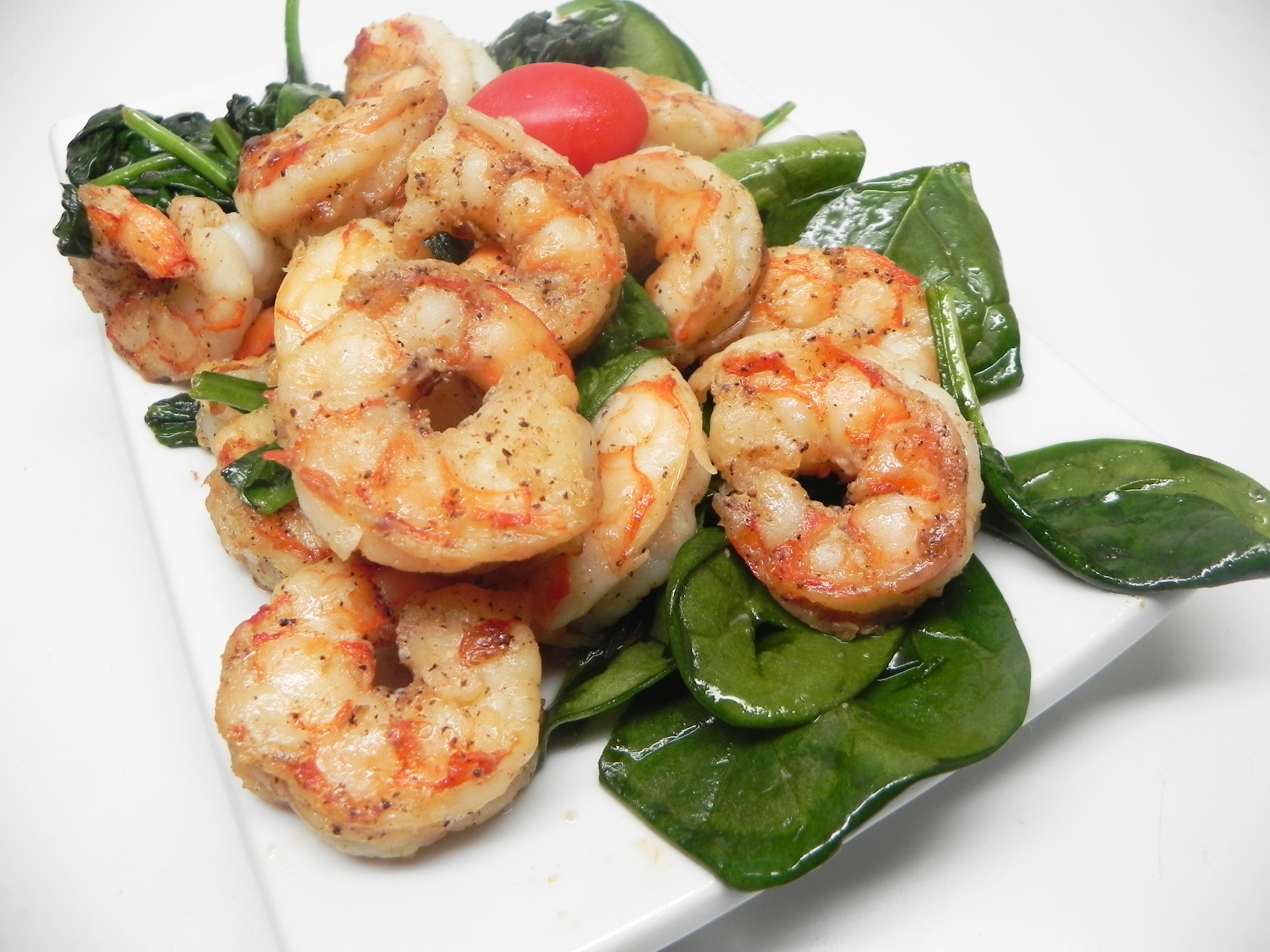 Sauteed Shrimp with Spinach
