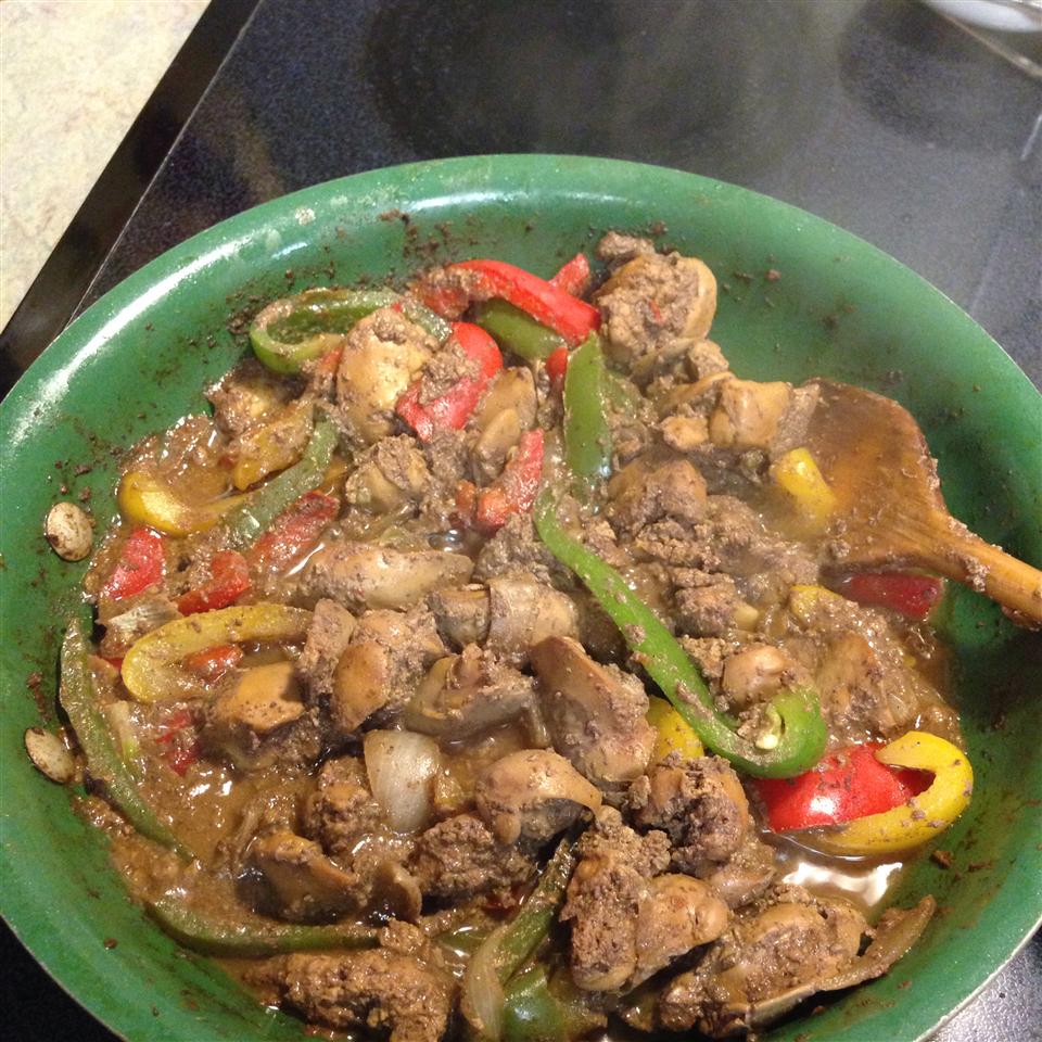 Savory Chicken Livers with Sweet Peppers and Onions