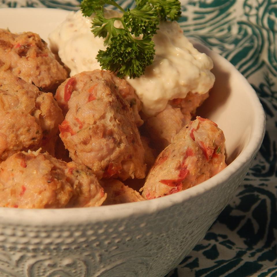 Savory Turkey Meatballs with Tangy Mustard Dip