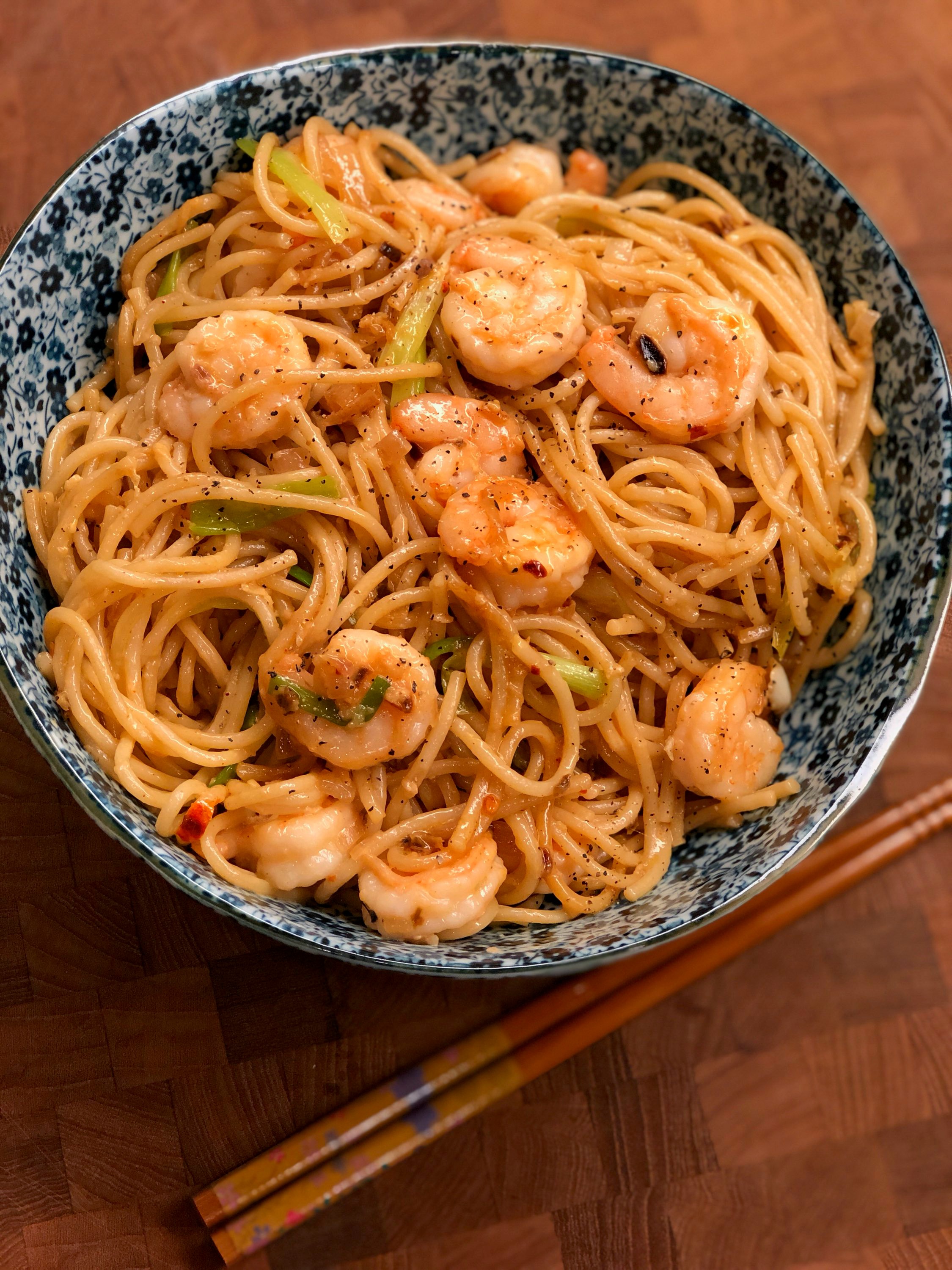 Shrimp and Noodles with Chili Crisp Sauce
