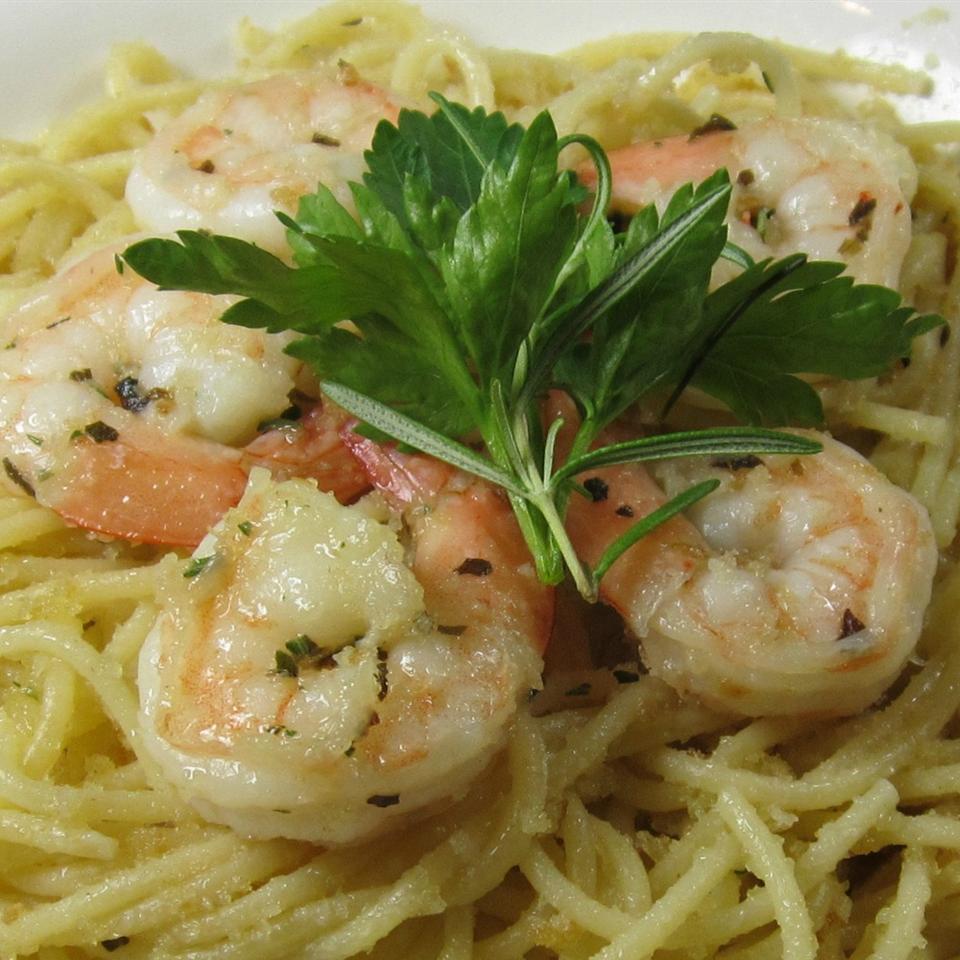 Shrimp Spaghetti with Crumbs