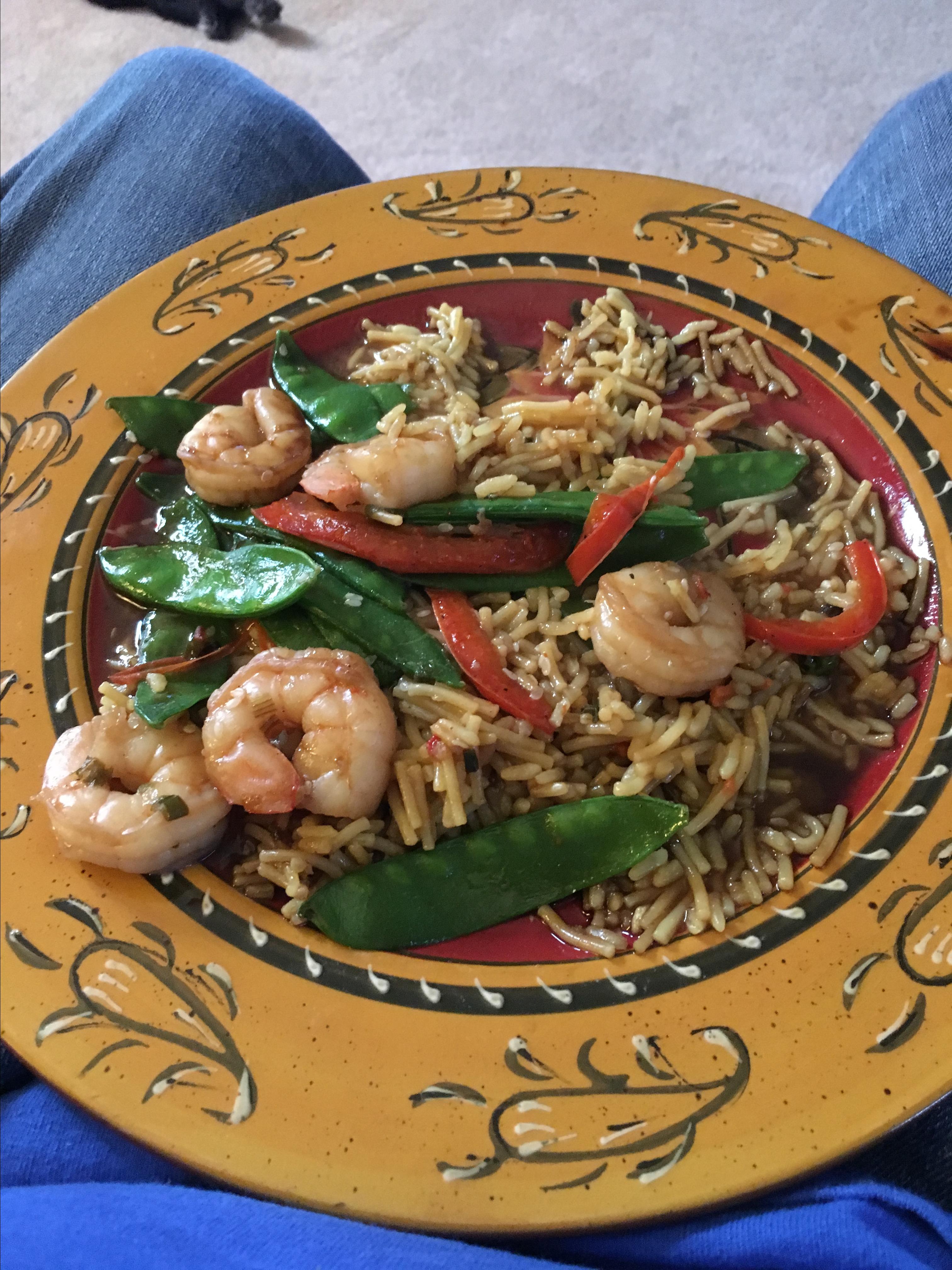 Shrimp with Ginger and Snow Peas