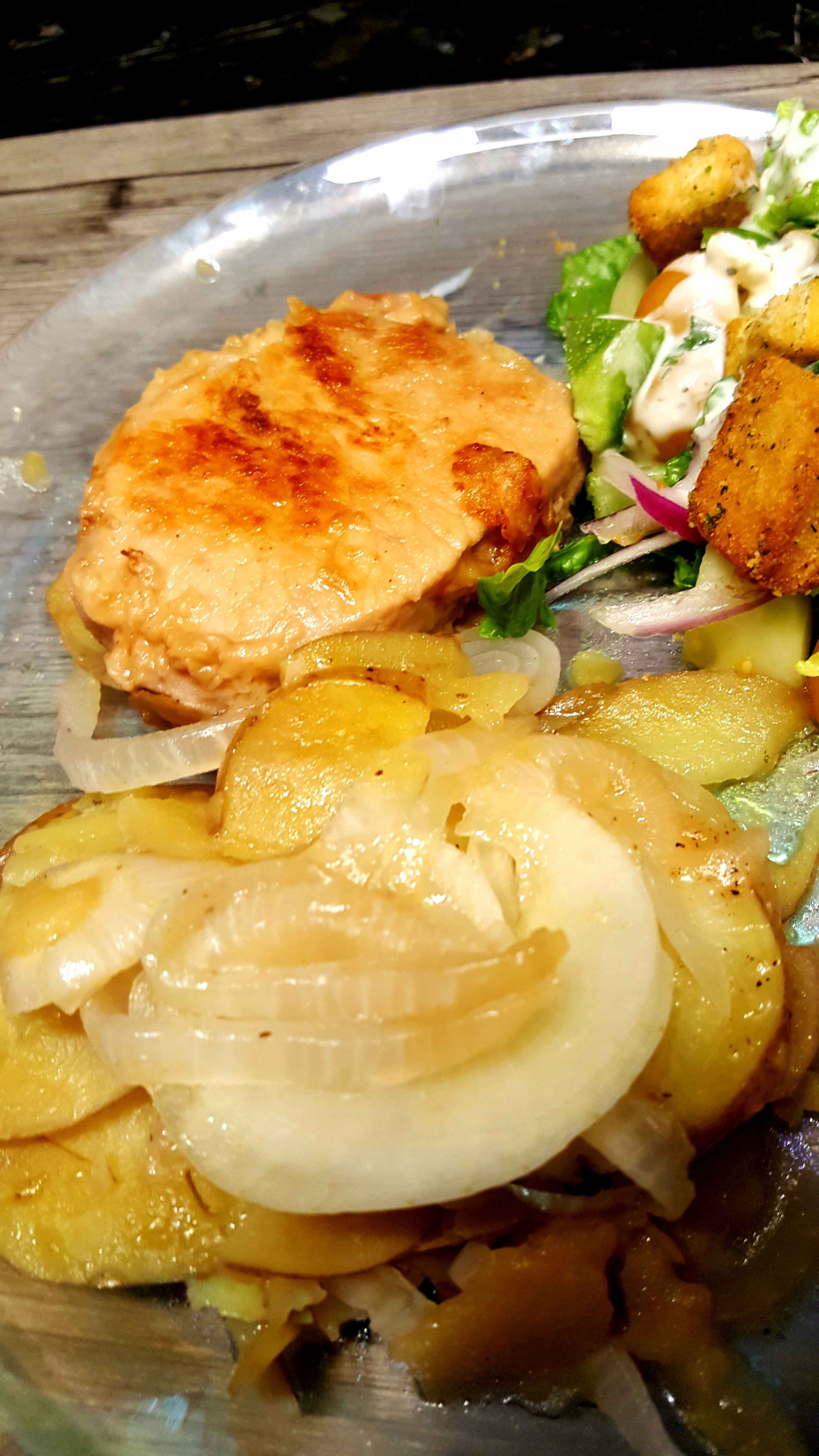 Skillet Pork Chops with Potatoes and Onion