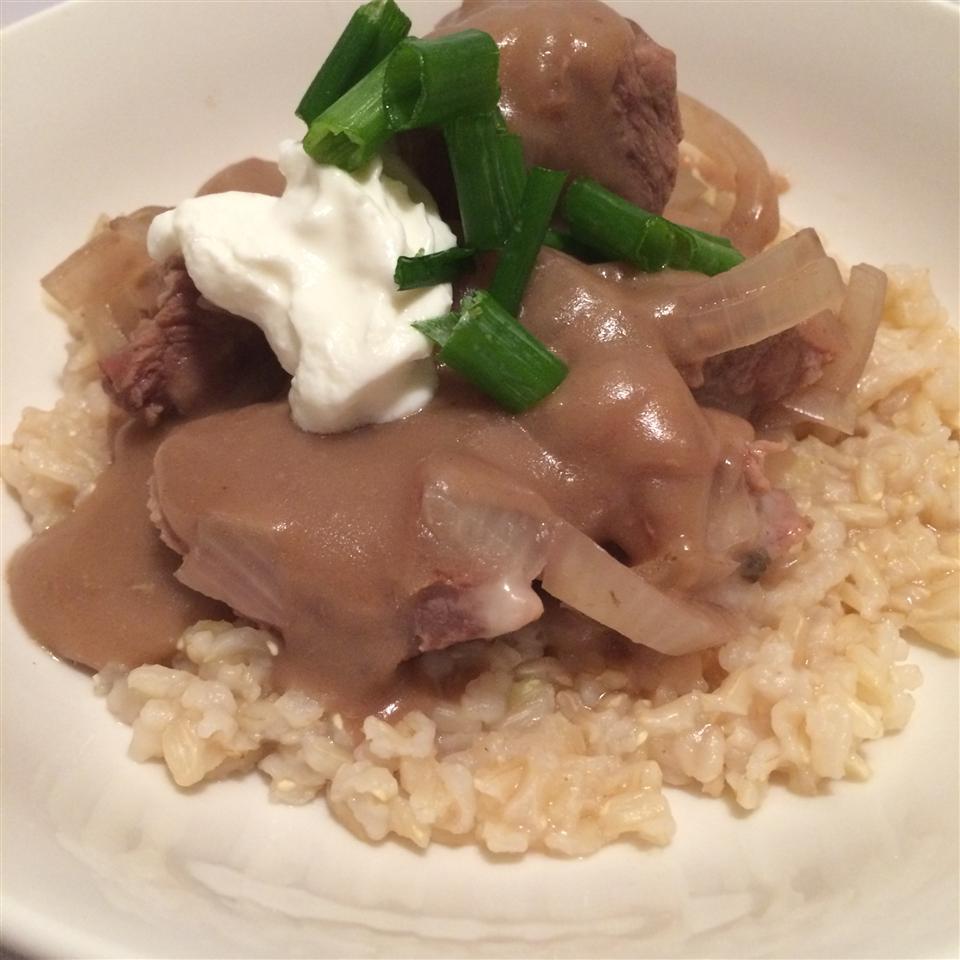 Slow Cooker Beef Tips and Rice