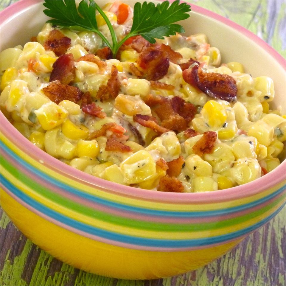 Slow Cooker Creamed Corn with Onion and Chives