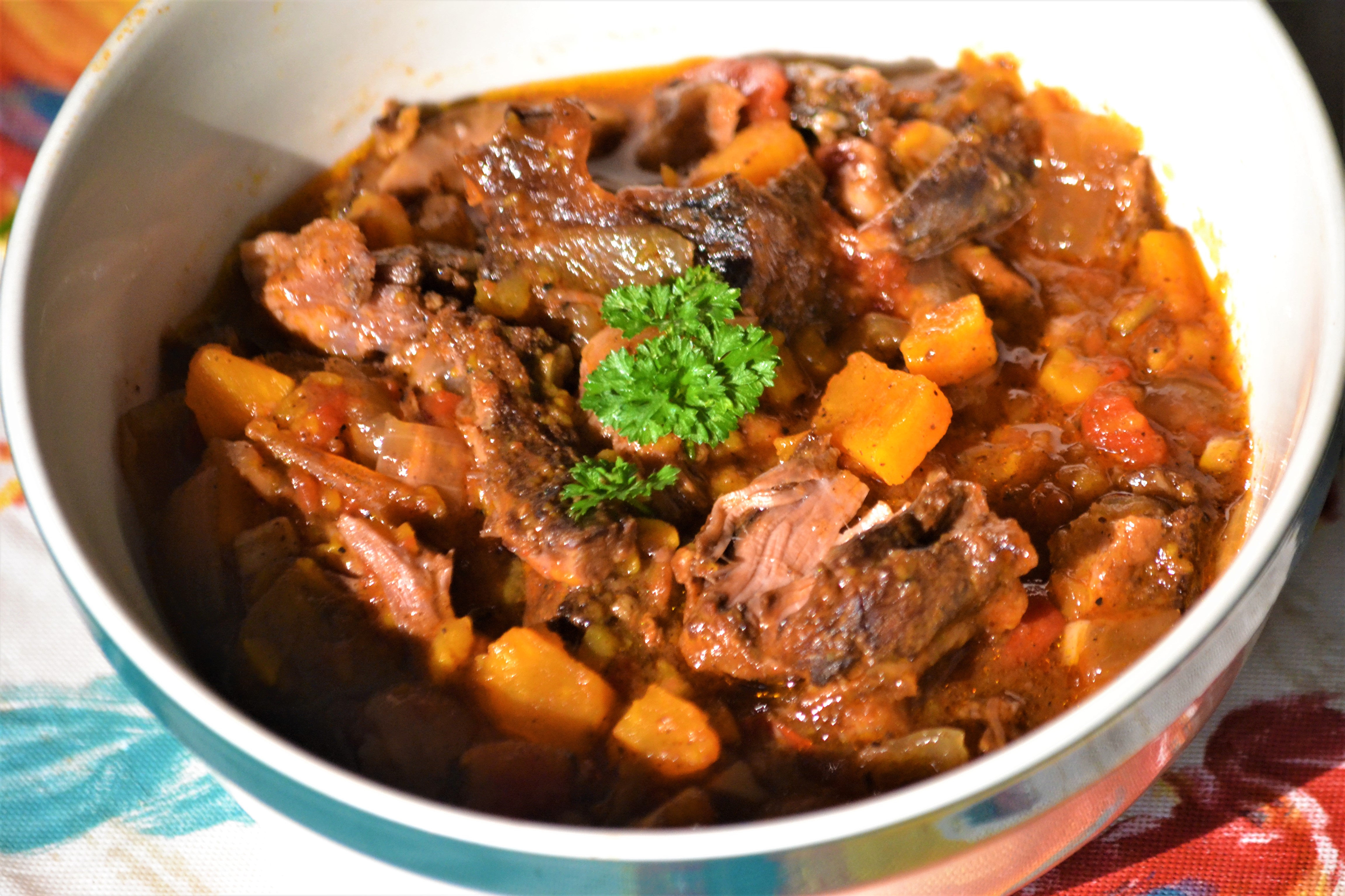 Slow Cooker Smoked Oxtail and Sweet Potato Stew