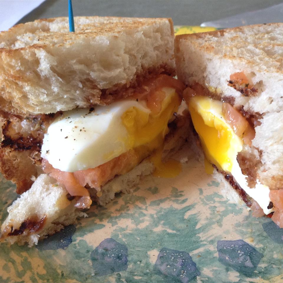 Smoked Salmon Sandwich with Poached Egg