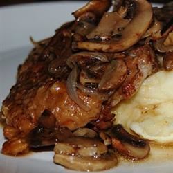 Smothered Pork Chops with Bourbon and Mushrooms