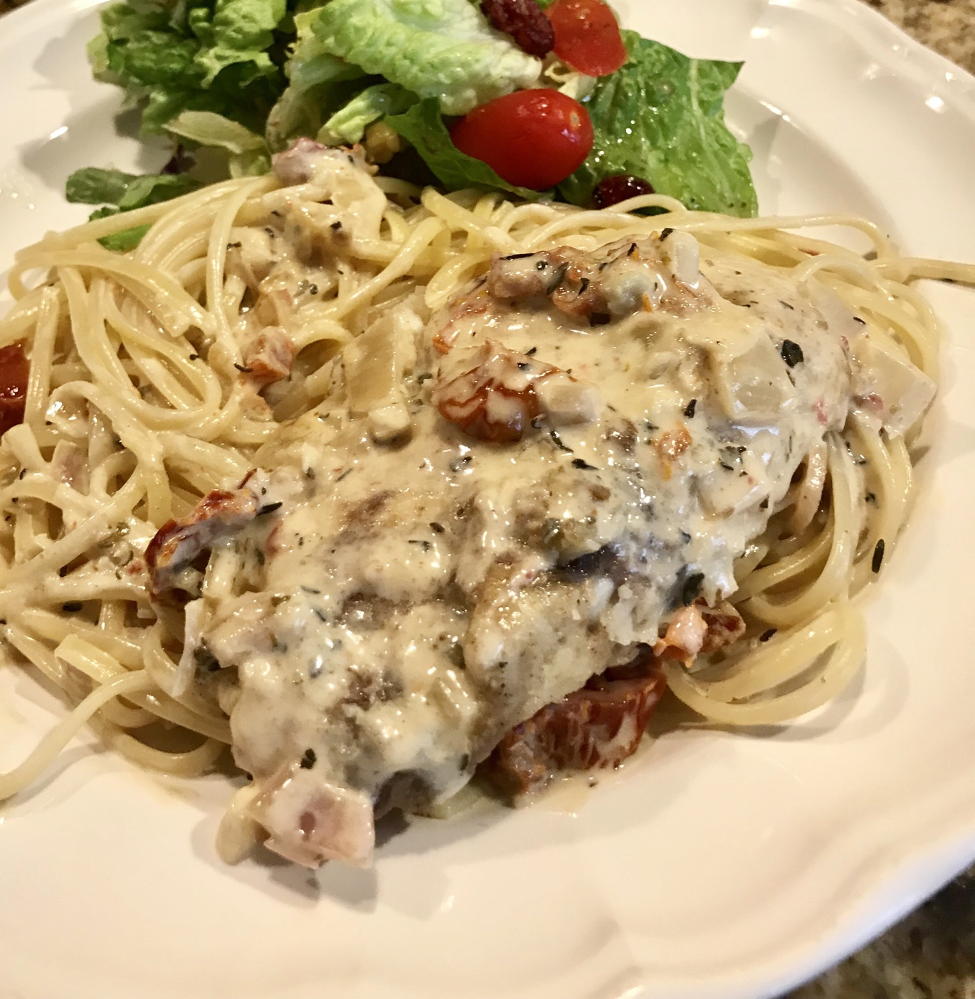 Snapper with Linguine and Citrus Cream Sauce