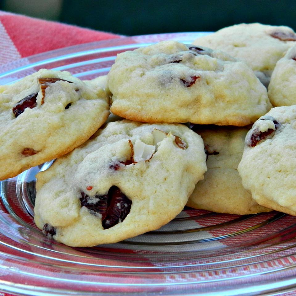 Soft Sugar Cookies With White Chocolate, Almonds, and Cranberries