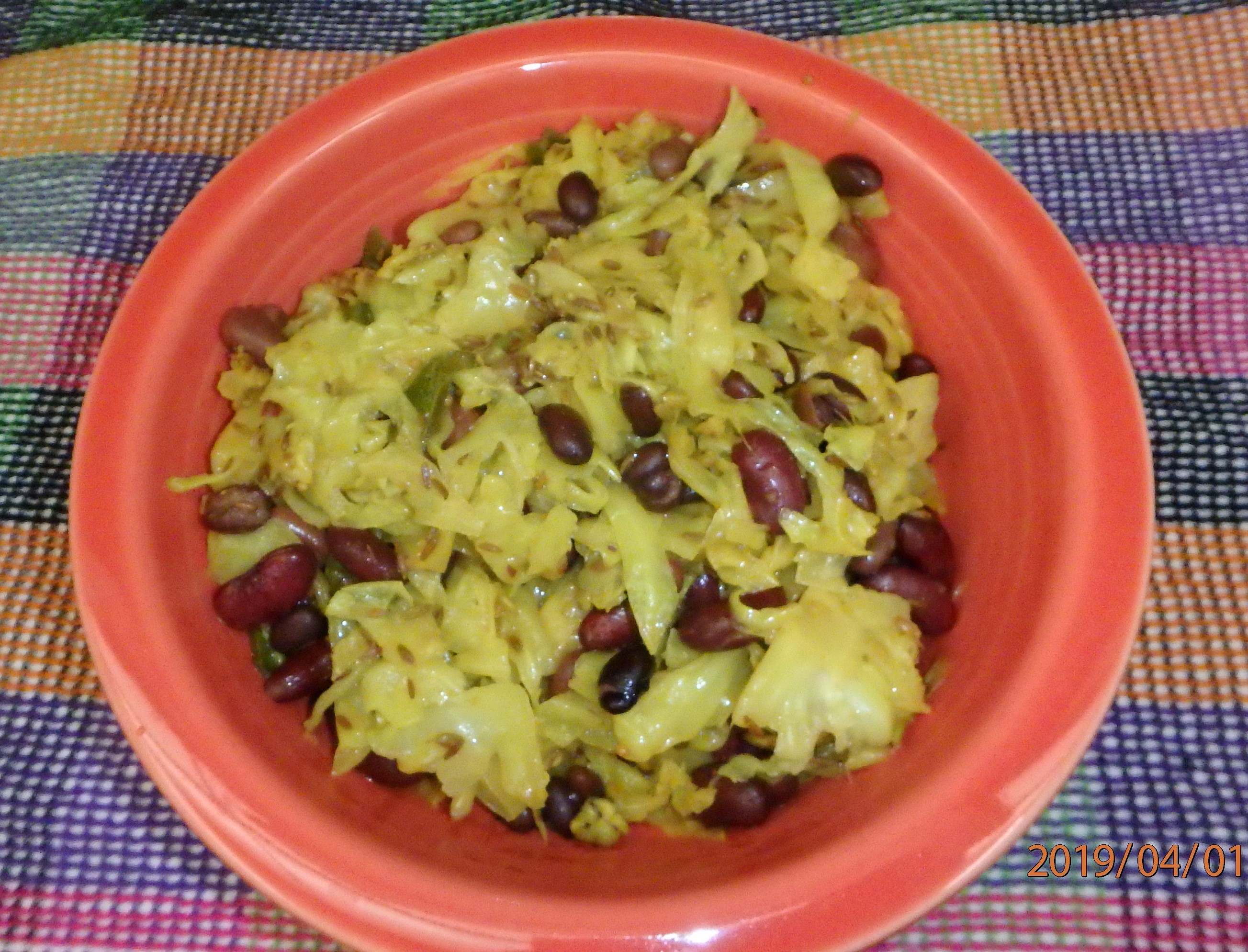 Spiced Indian Cabbage with Beans