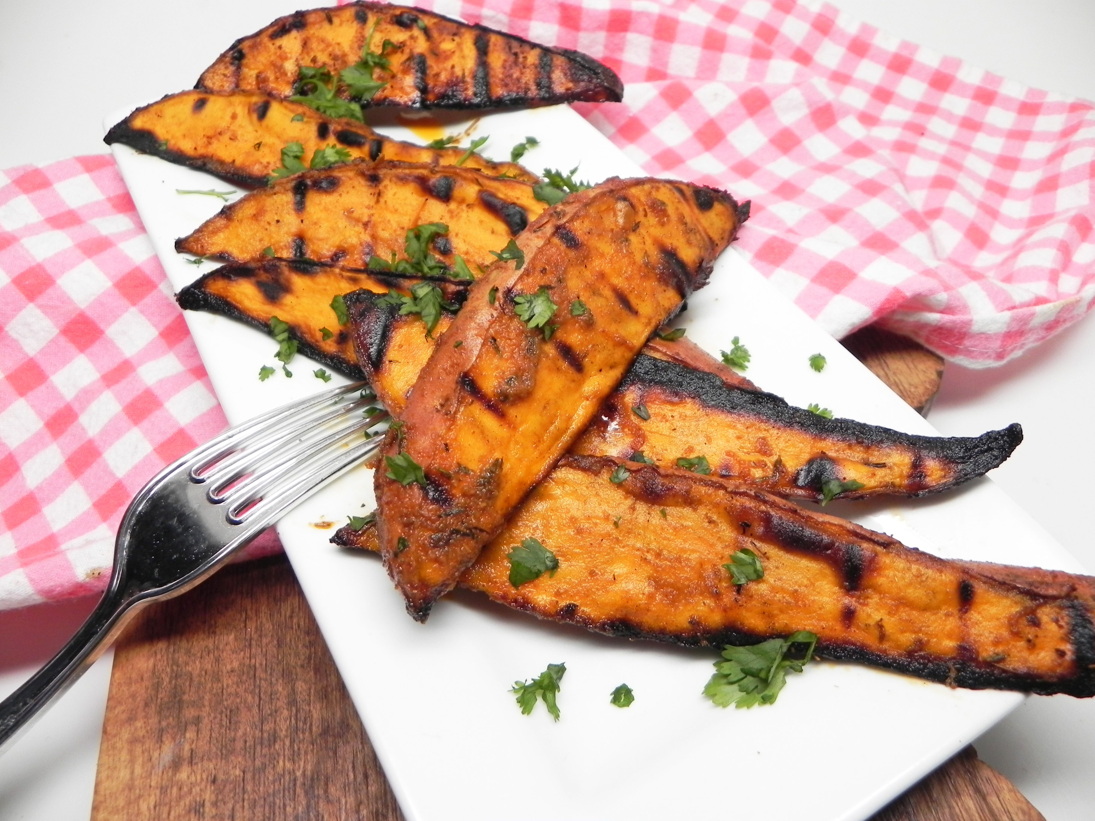 Spicy Grilled Sweet Potato Wedges