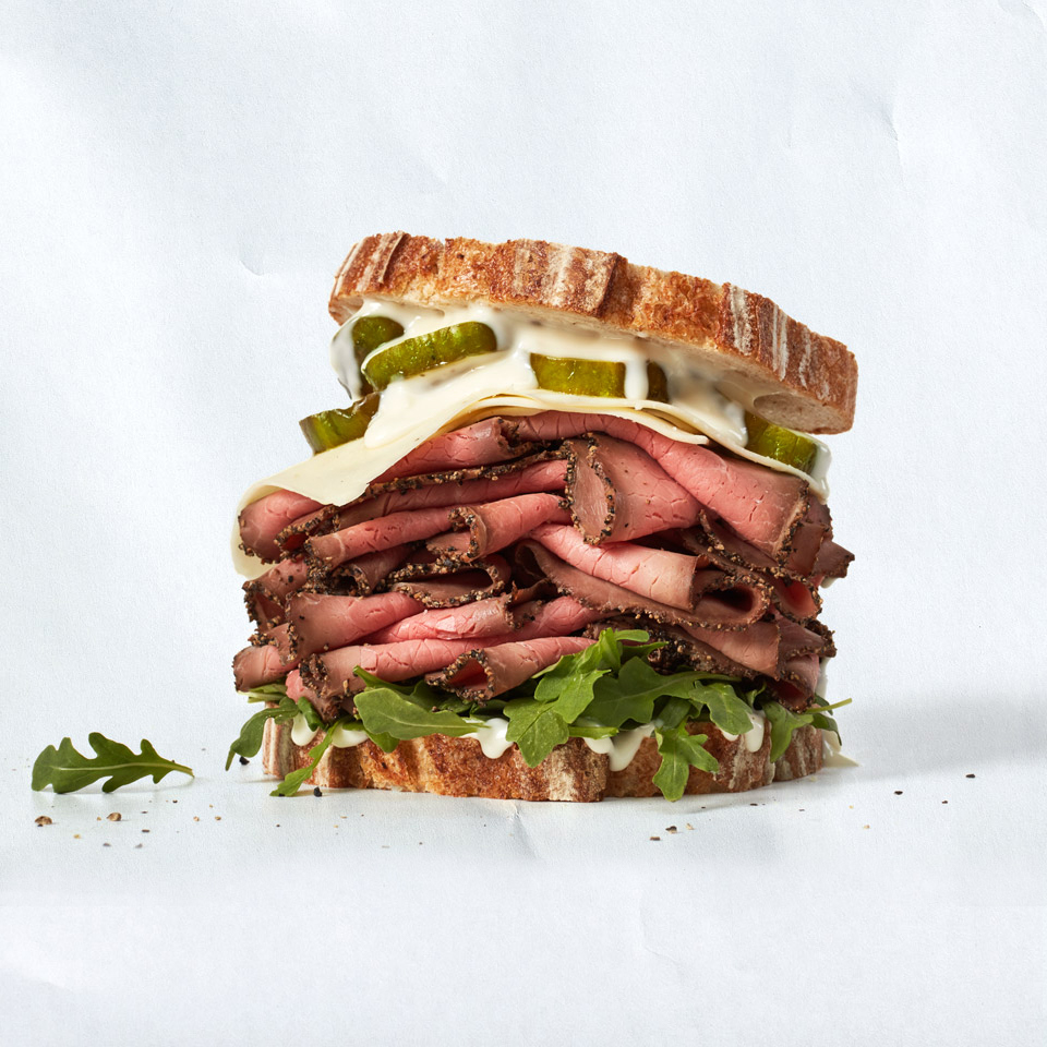 Stacked-High Roast Beef Sandwich