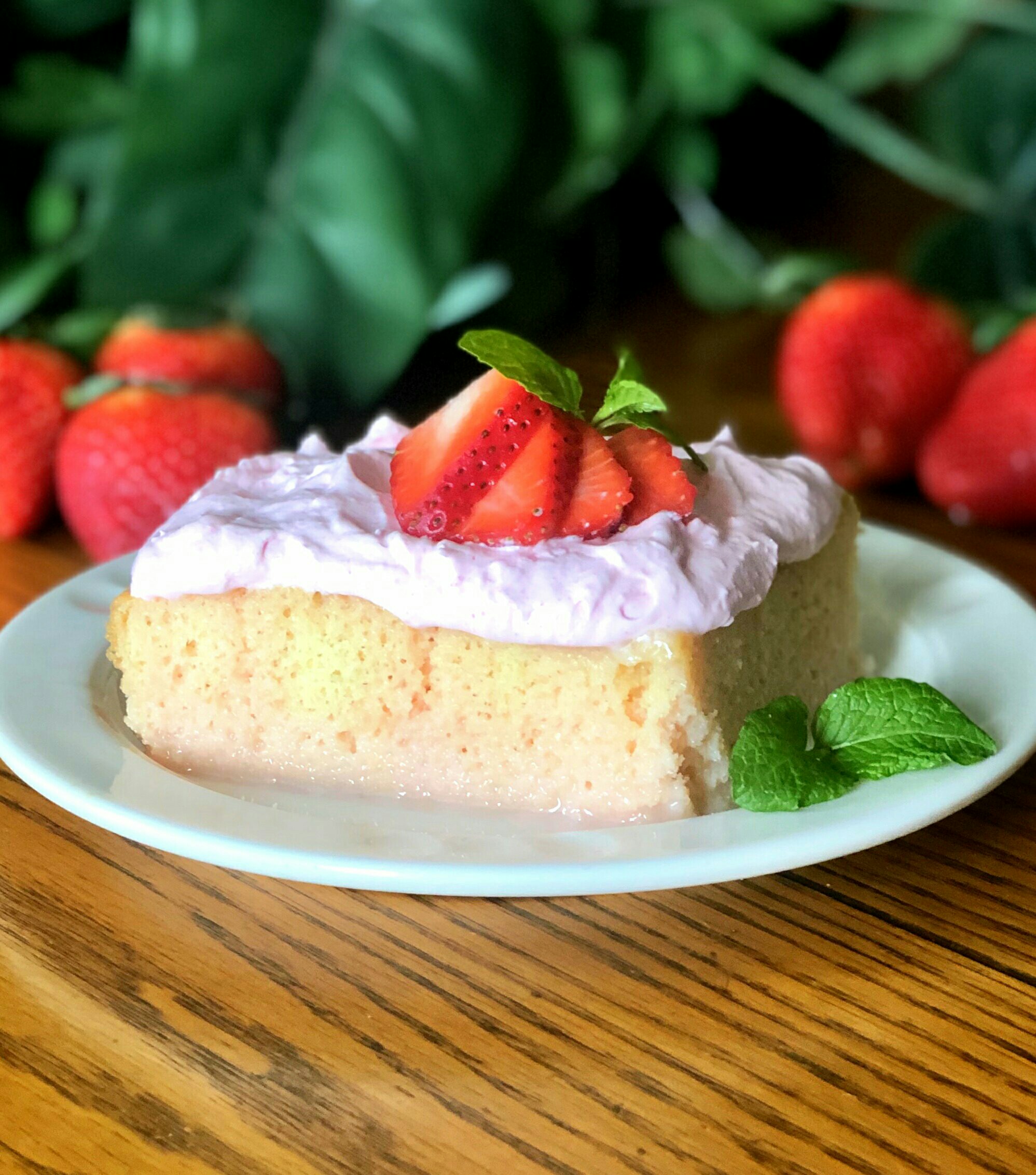 Strawberries and Cream Baileys® Poke Cake