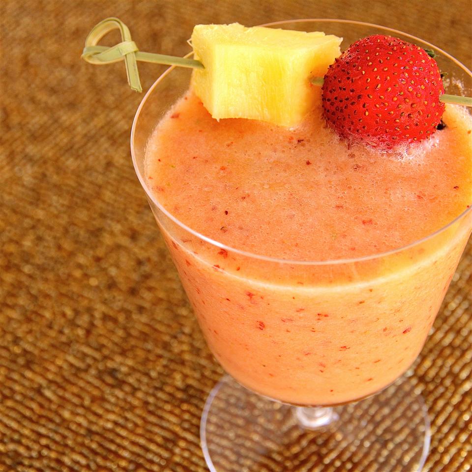 Strawberry, Pear, Pineapple, and Mint Smoothie