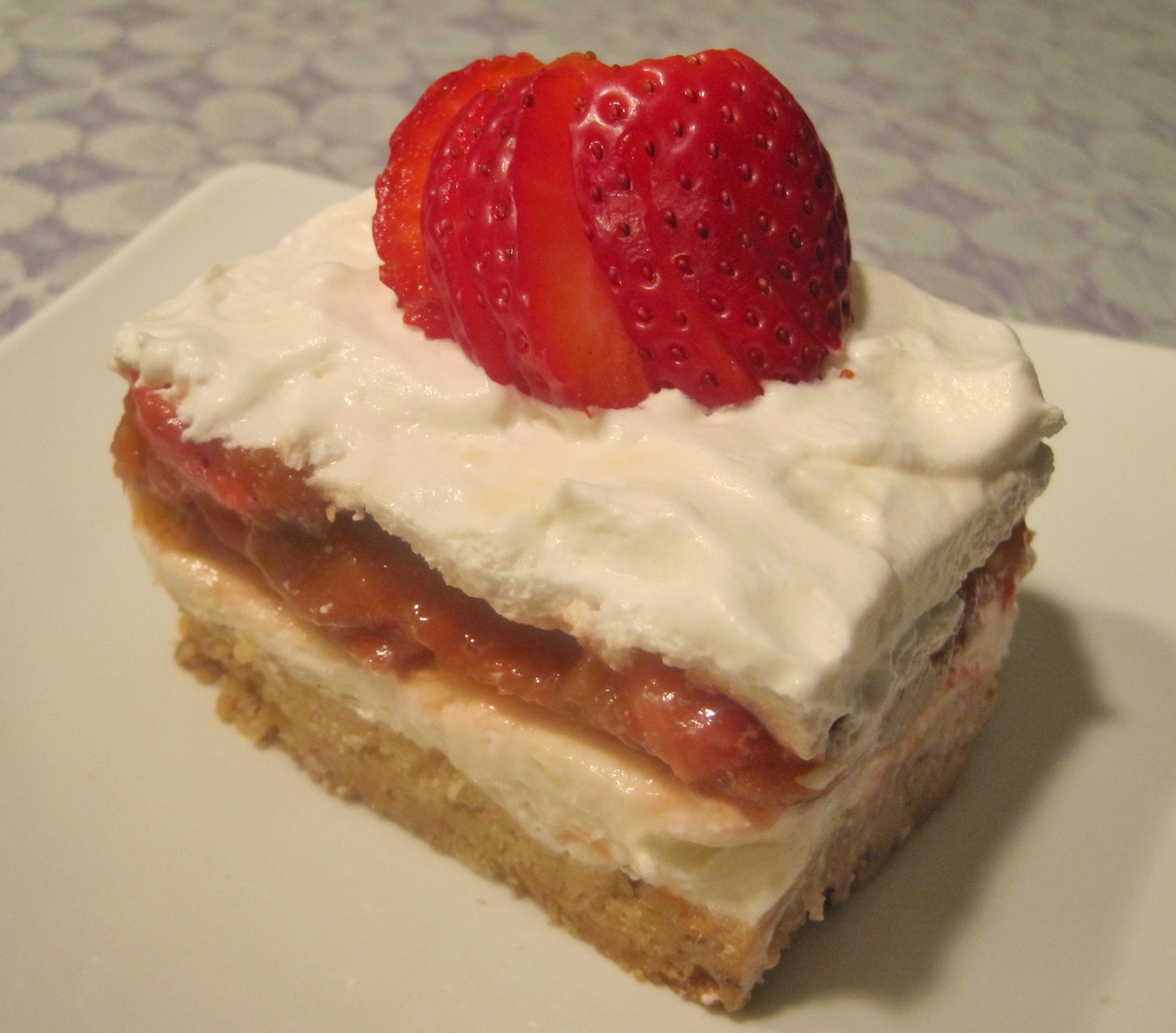 Strawberry-Rhubarb and Cream Bars