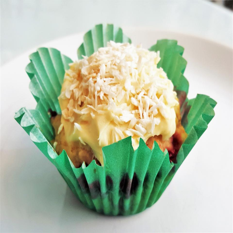 Strawberry Vanilla Muffins with Toasted Coconut Cream Cheese Frosting