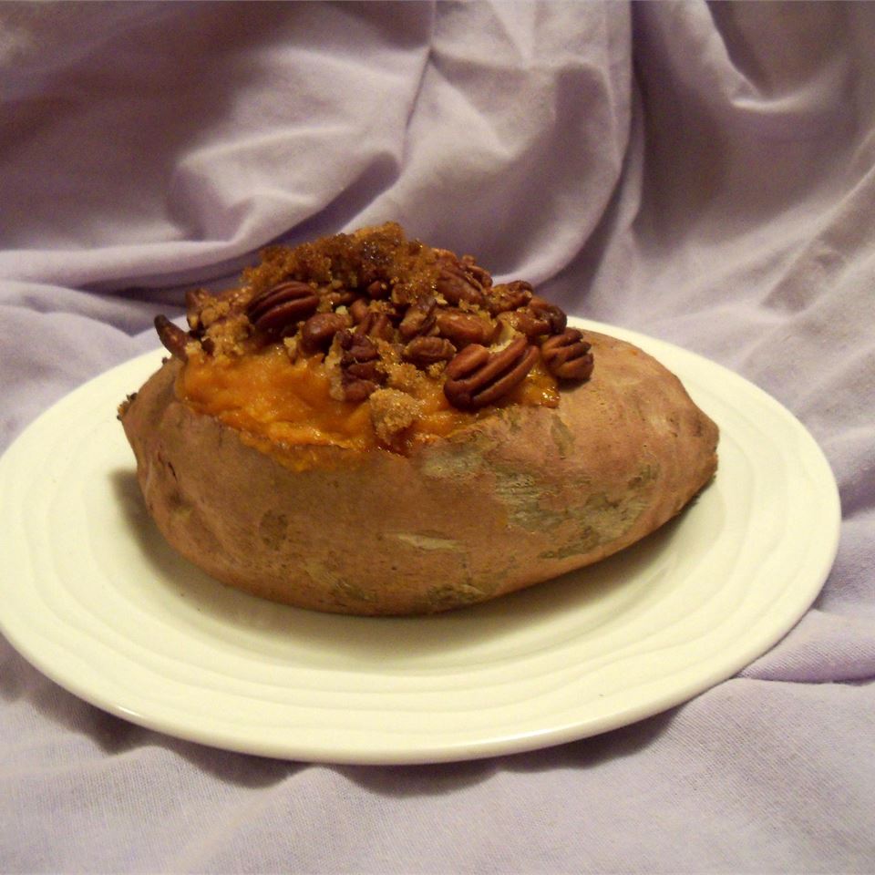 Stuffed Baked Sweet Potatoes with Pecans