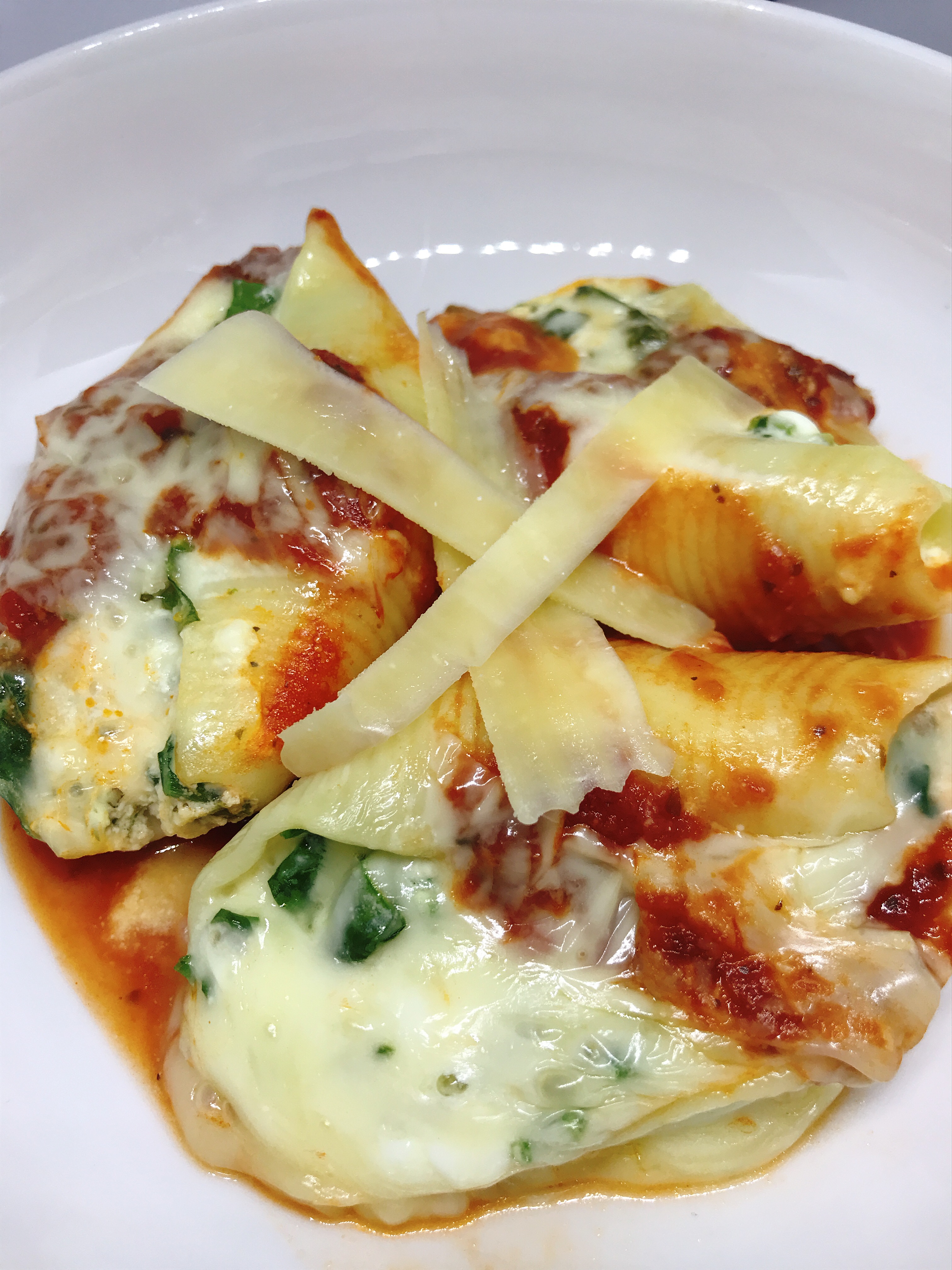 Stuffed Shells with Spinach, Ricotta, and Cottage Cheese