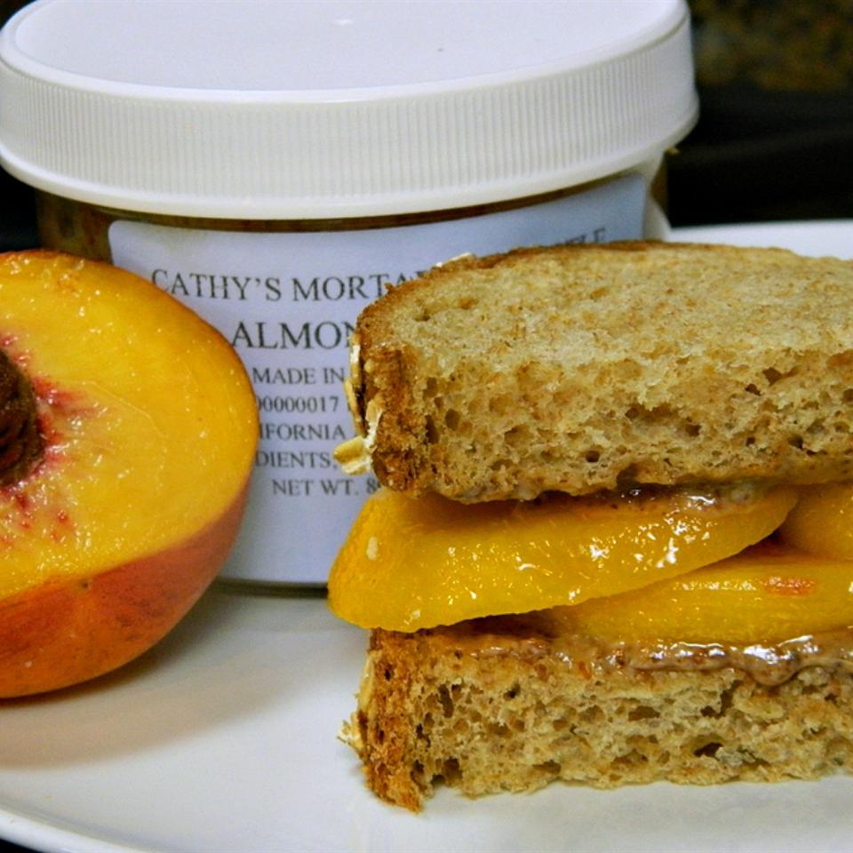 Summertime Almond Butter and Peach Sandwich