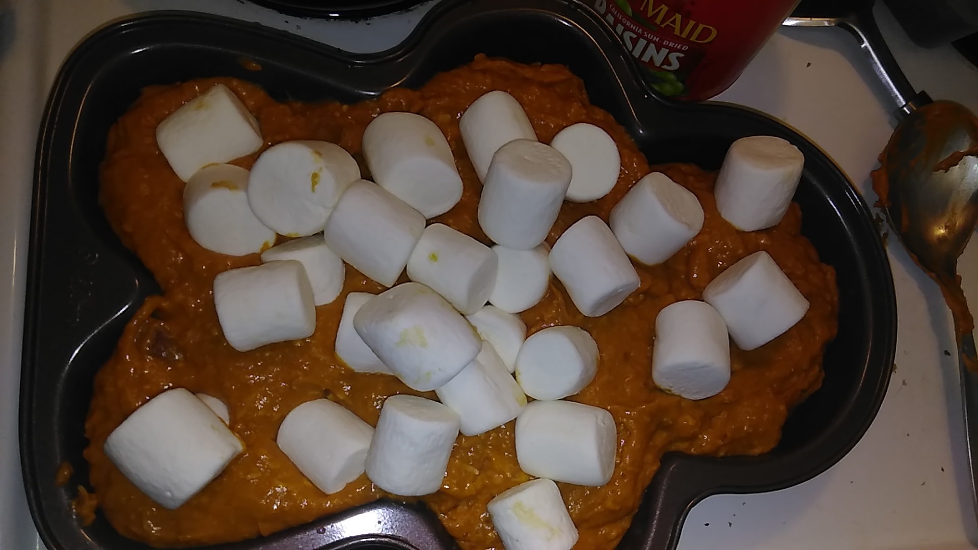 Sweet Potato Casserole with White Raisin