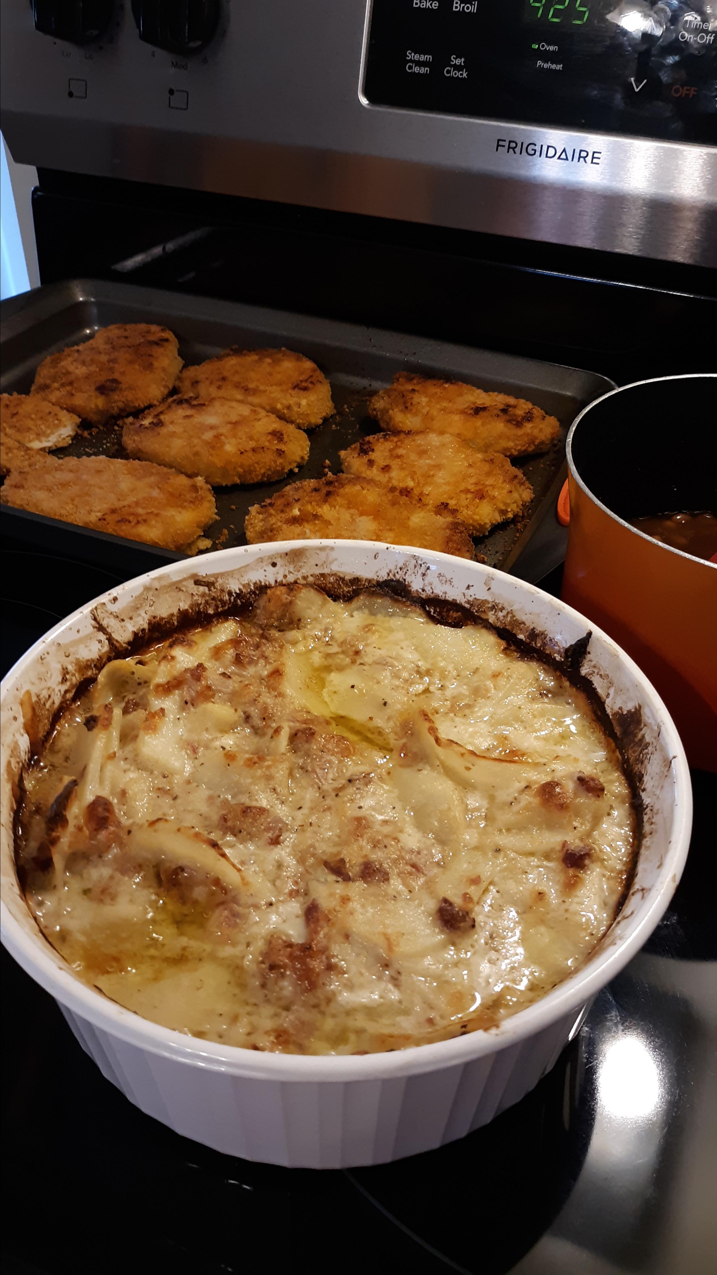 Swiss Cheese and Bacon Scalloped Potatoes