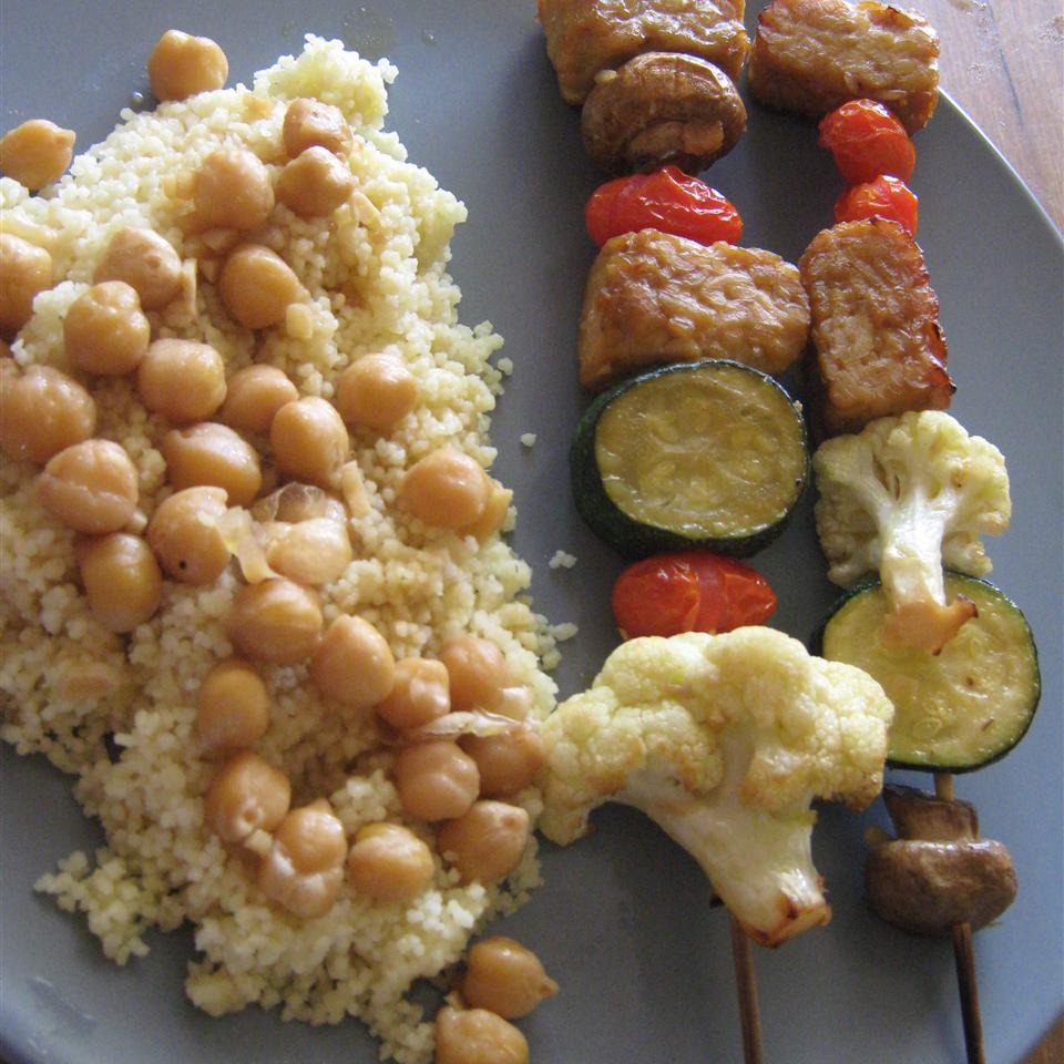 Tempeh Kabobs with Moroccan Couscous