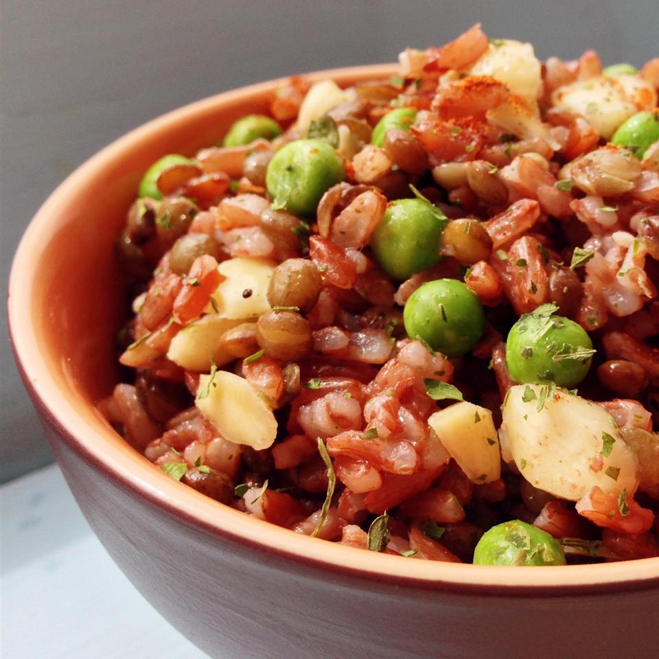 Thai Red Rice and French Green Lentil Salad