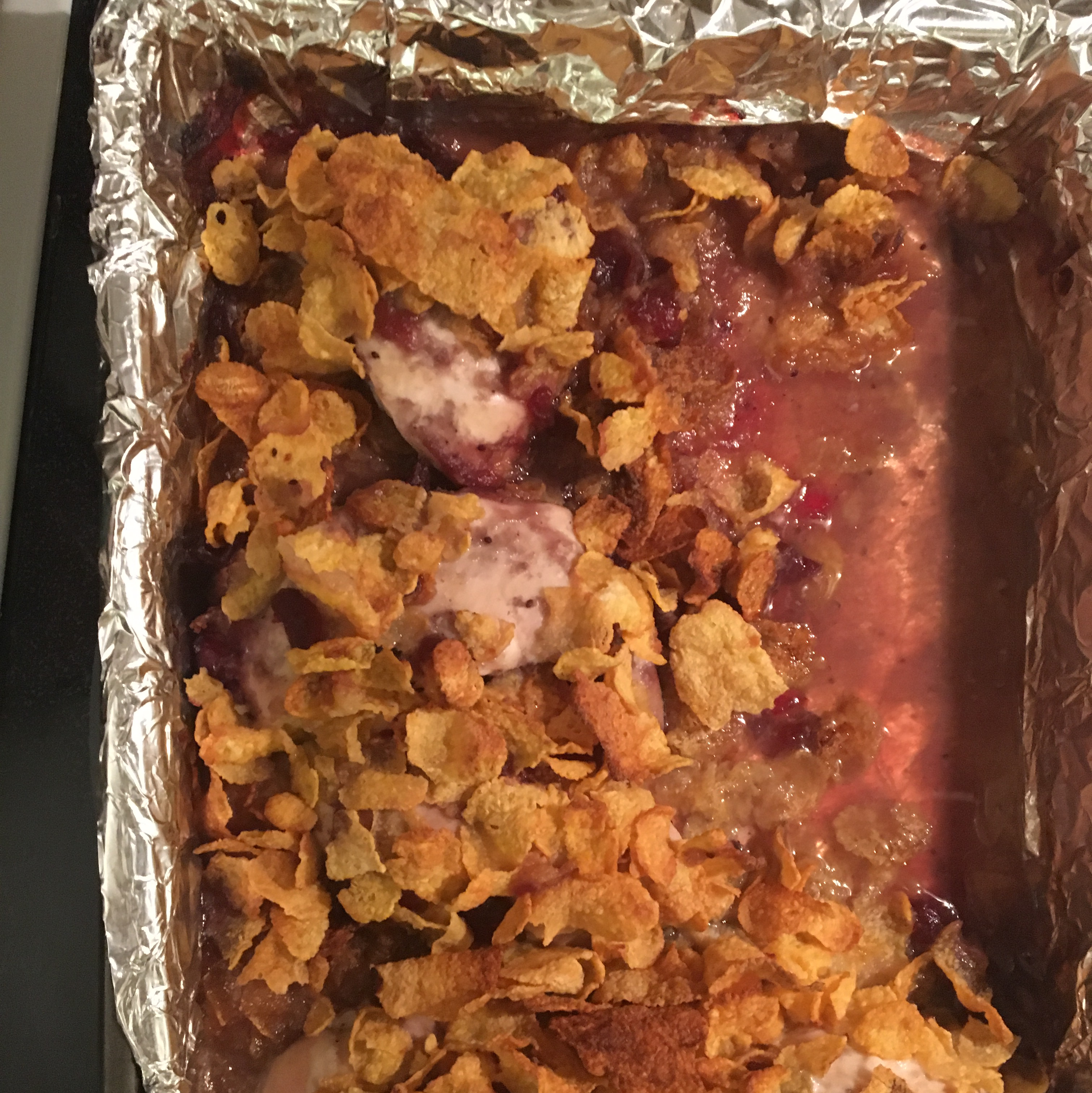 Three-Minute Prep Baked Crispy Cranberry Chicken