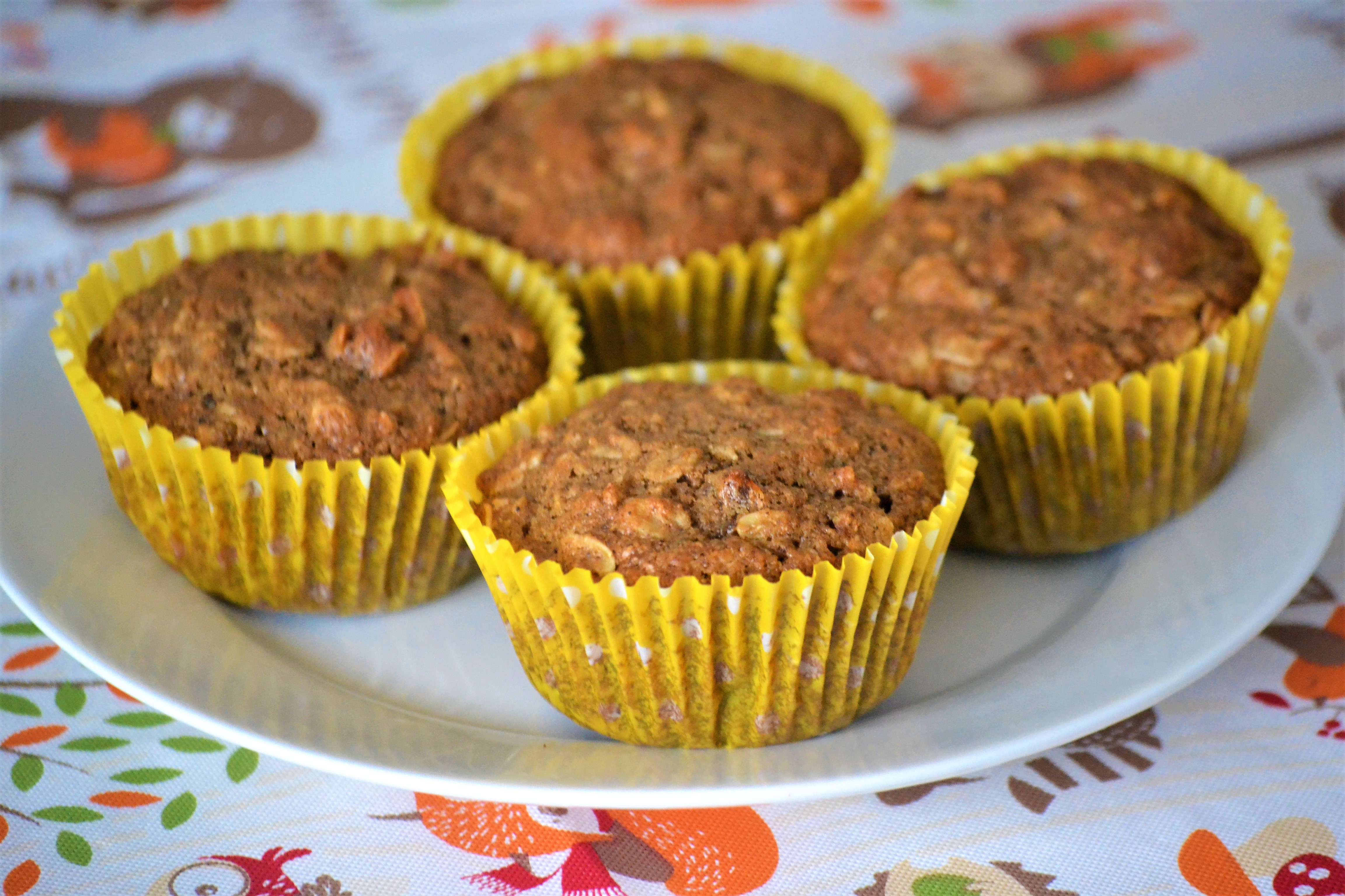 Toasted Oat Muffins with Apricots, Dates, and Walnuts