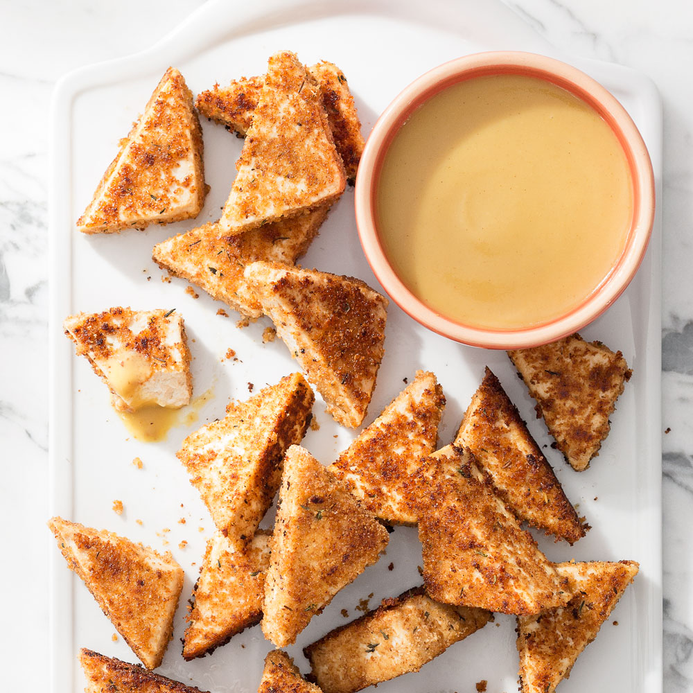 Tofu Nuggets with Maple-Mustard Dipping Sauce