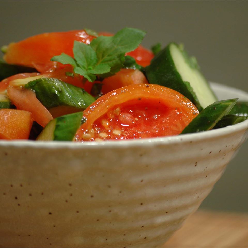 Tomato Cucumber Salad with Mint