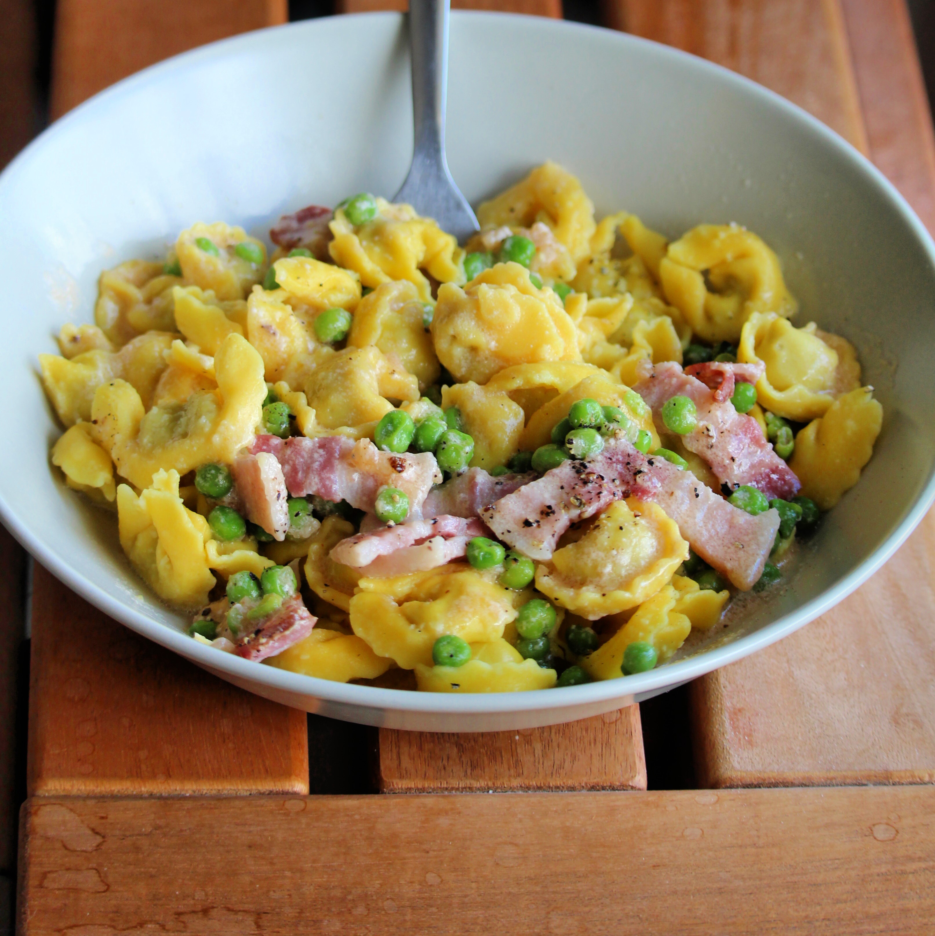 Tortellini with Peas and Pancetta