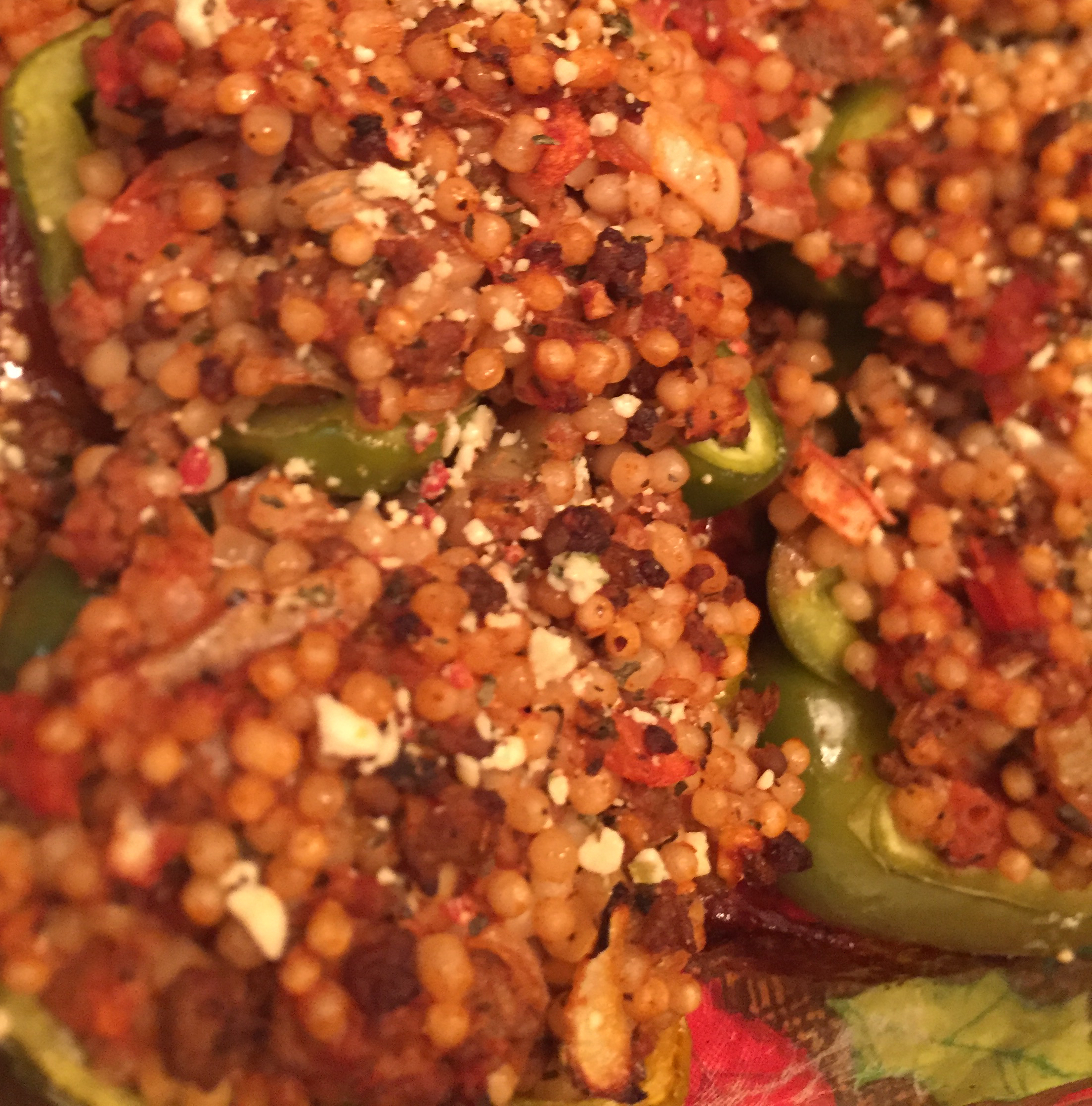 Turkey and Couscous-Stuffed Peppers with Feta