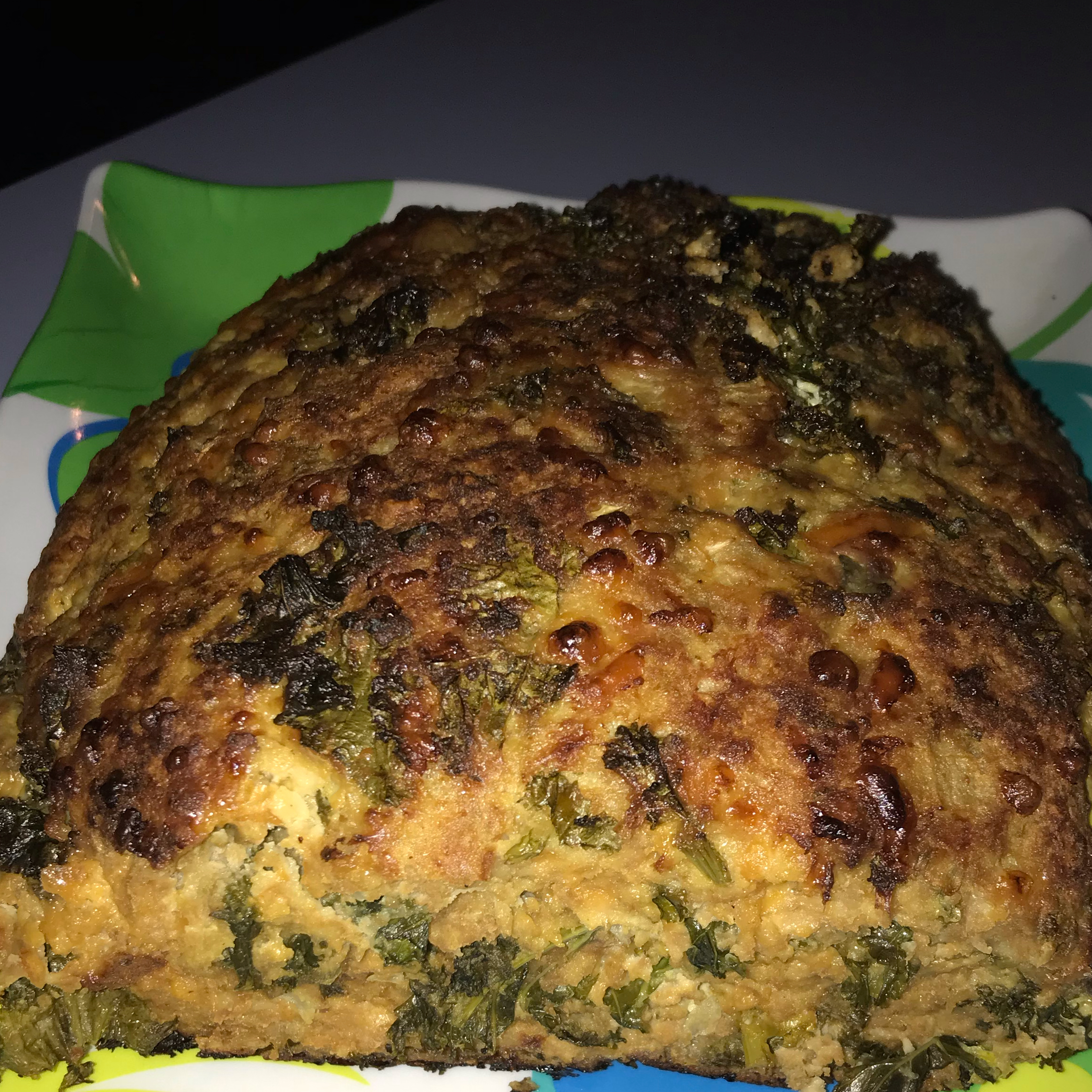 Turkey Meatloaf with Kale and Tomatoes