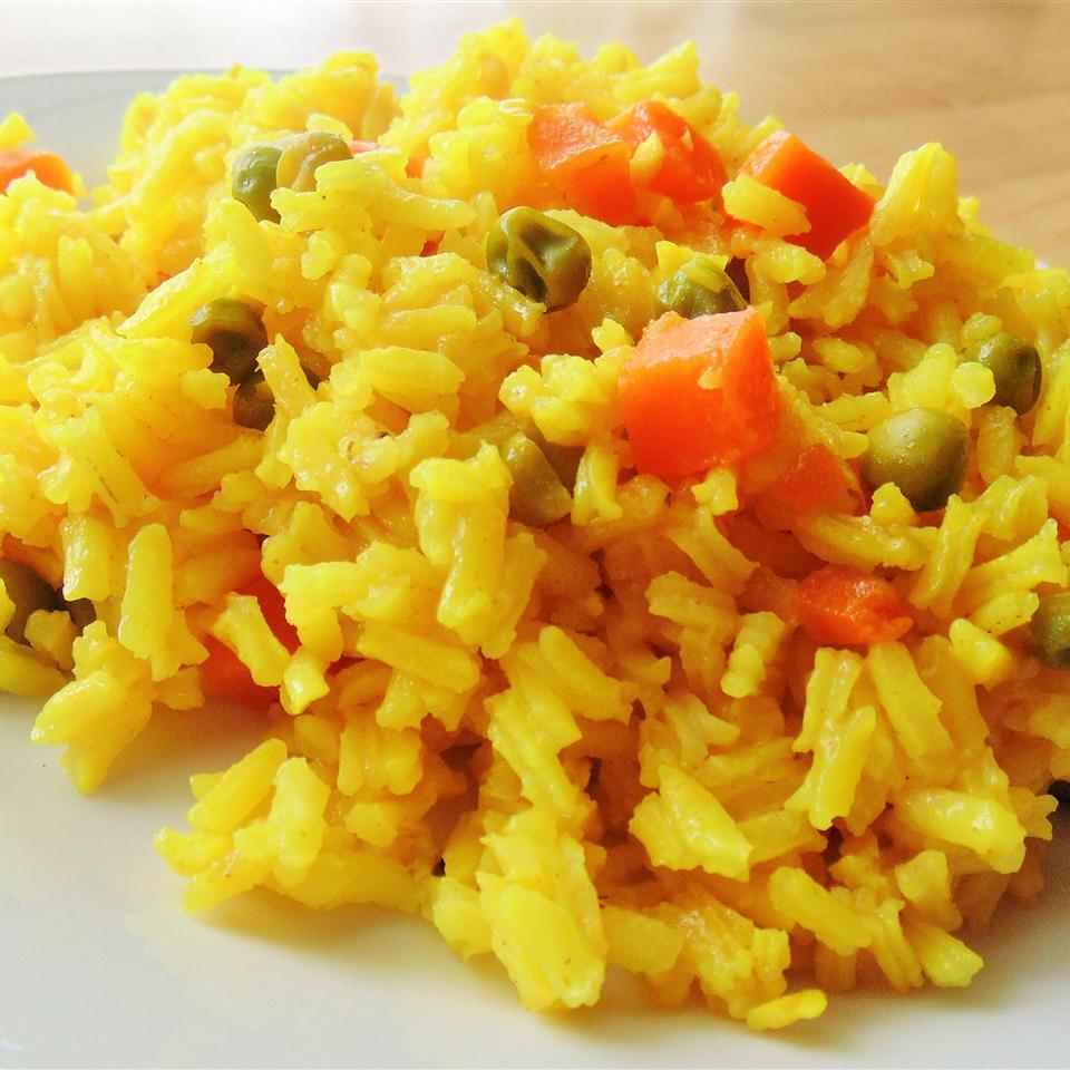 Turmeric Rice with Peas and Carrots