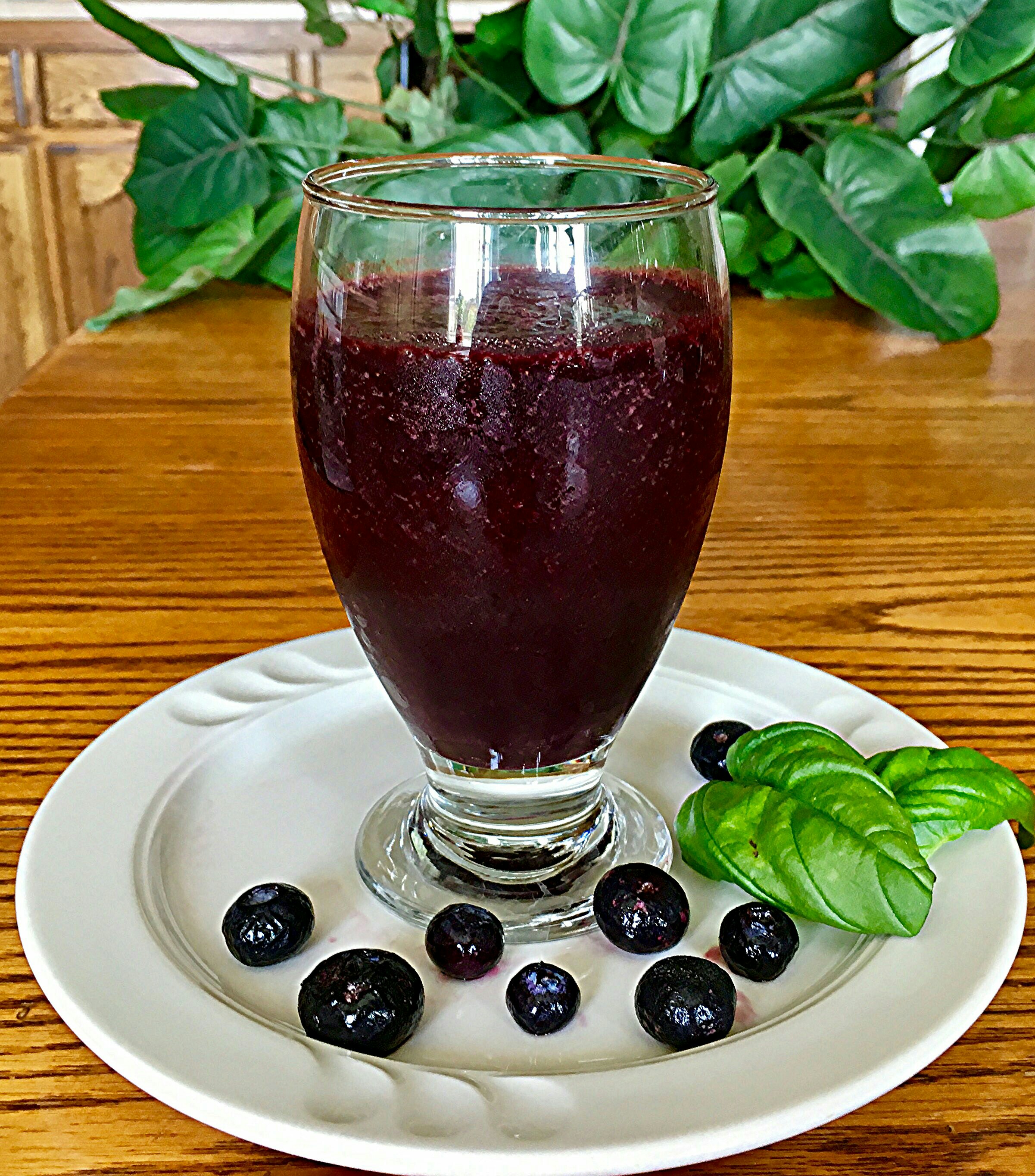 Vegan Blueberry Basil Smoothie