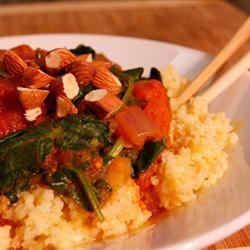 Vegan Coconut Curry with Spinach over Millet