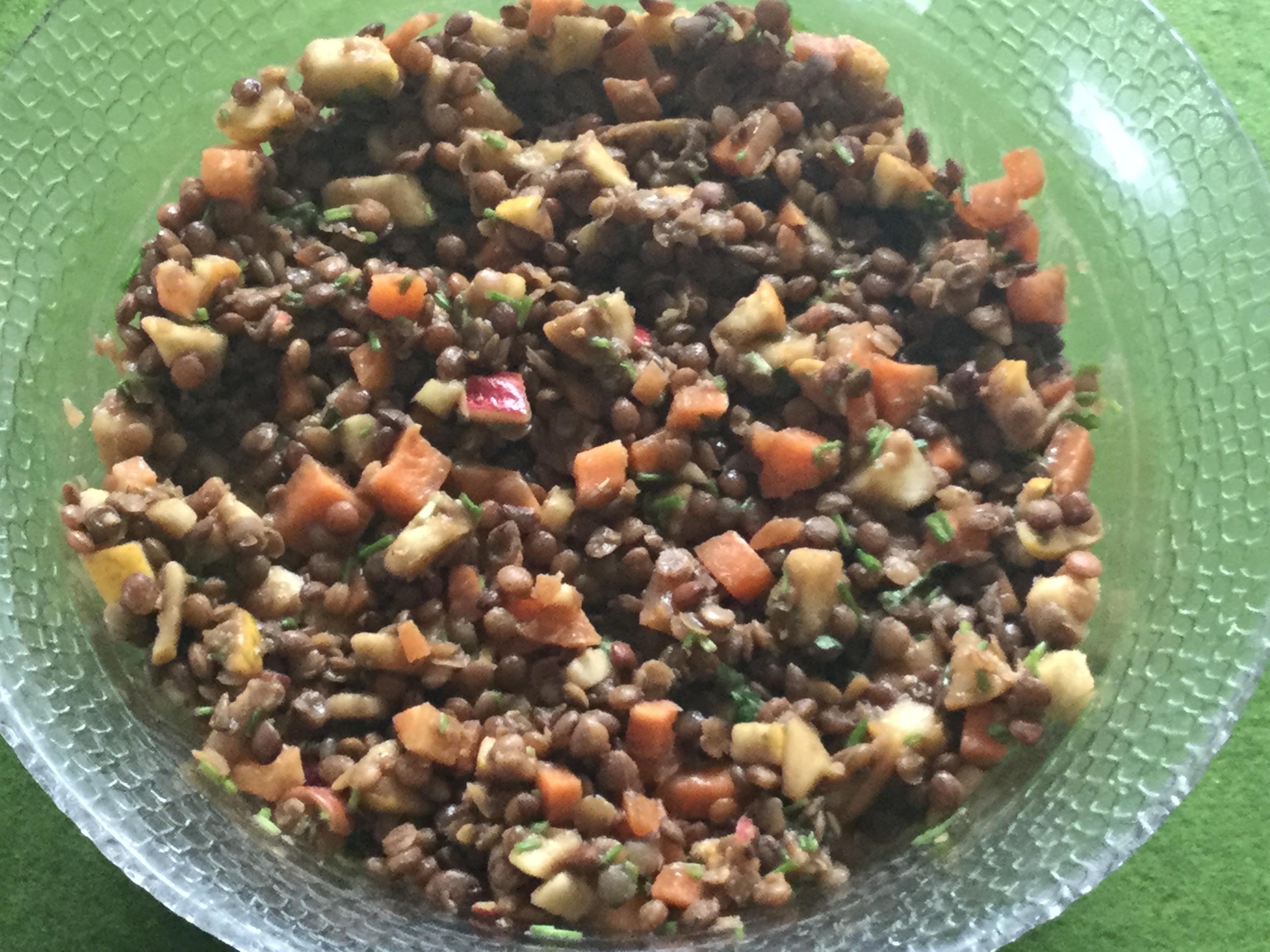 Vegan Lentil Salad with Apples and Carrot