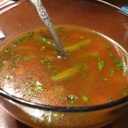 Veggie Soup with Basil Sauce