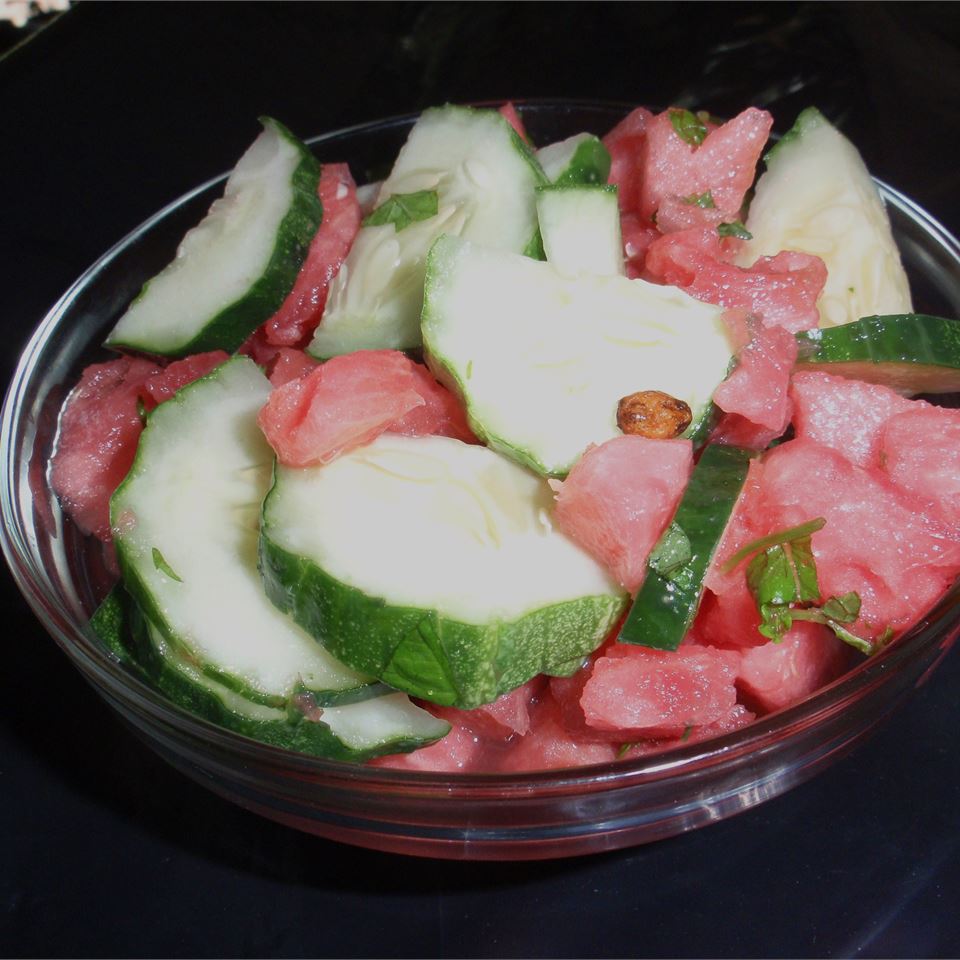 Watermelon-Cucumber Salad with Sushi Vinegar and Lime