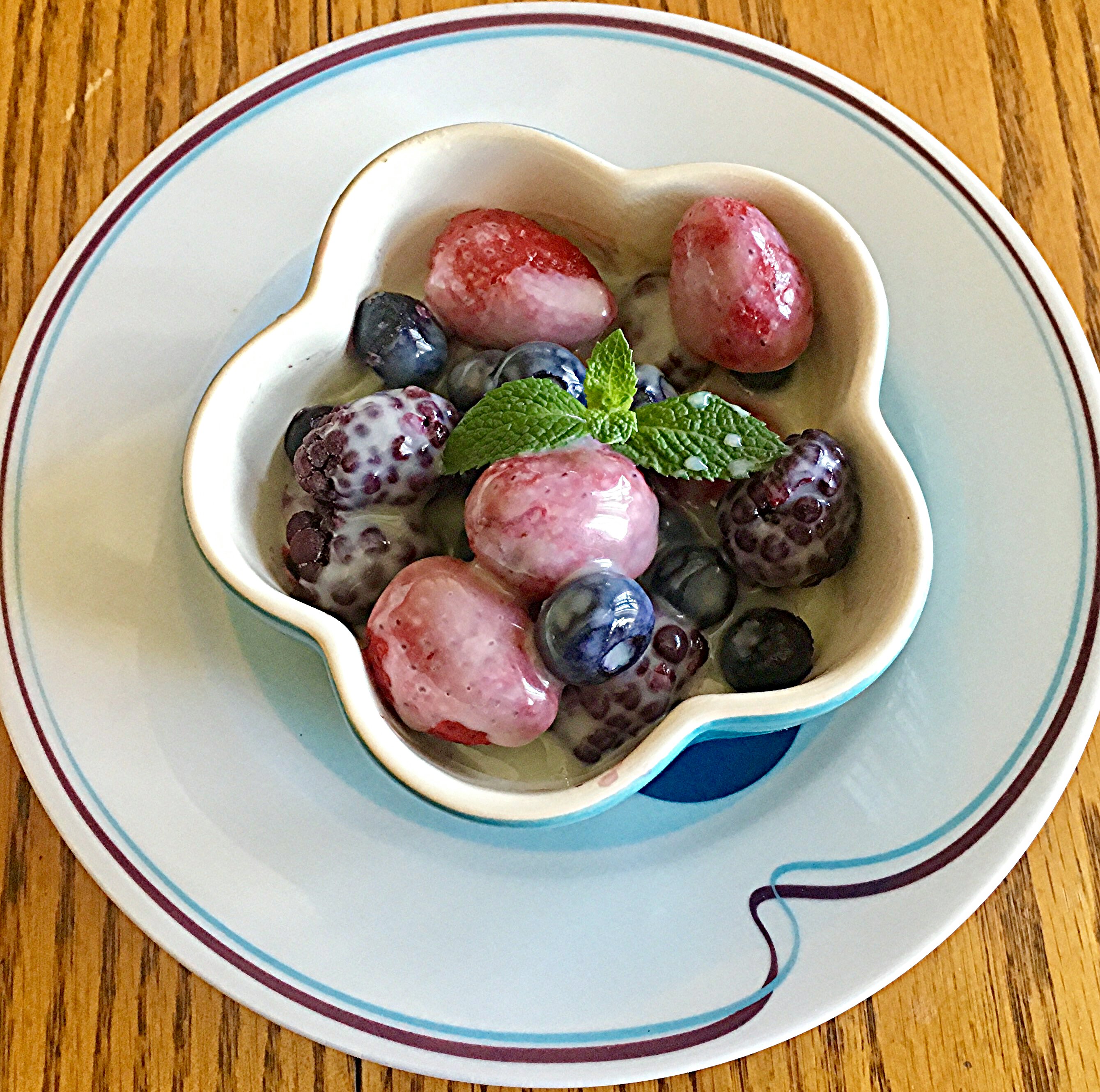 White Chocolate Ganache with Frozen Berries